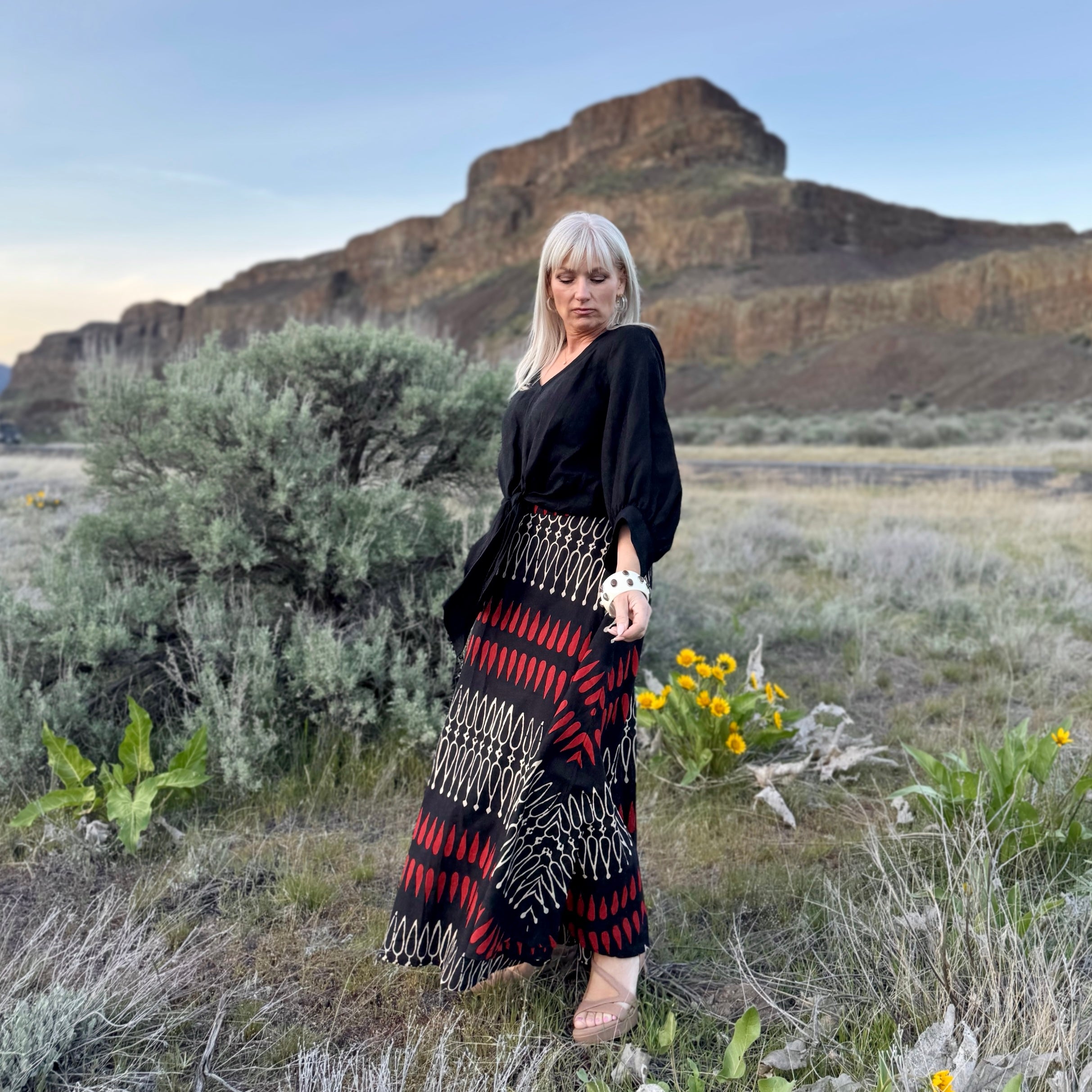 Yindi Cotton A-Line Skirt