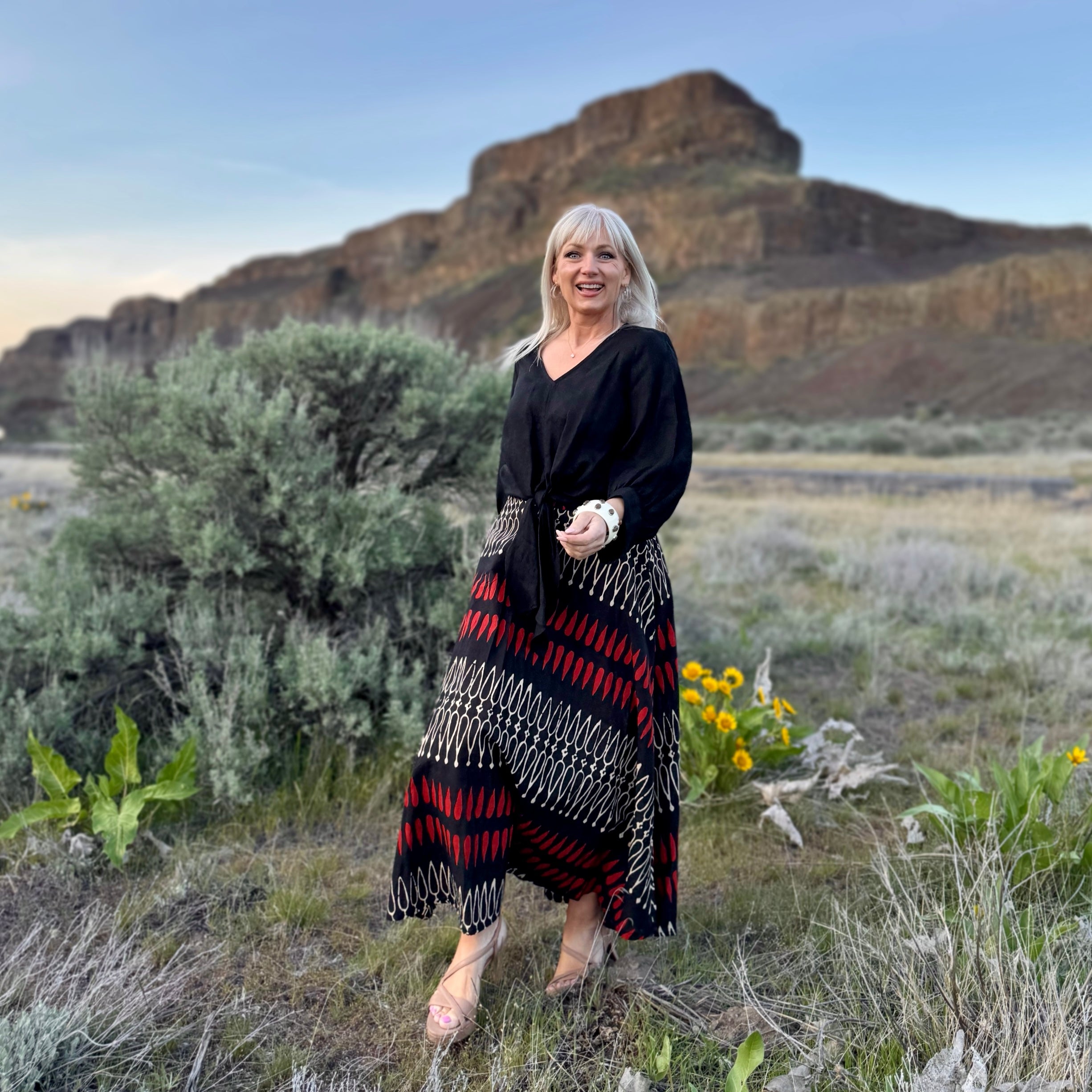 Yindi Cotton A-Line Skirt