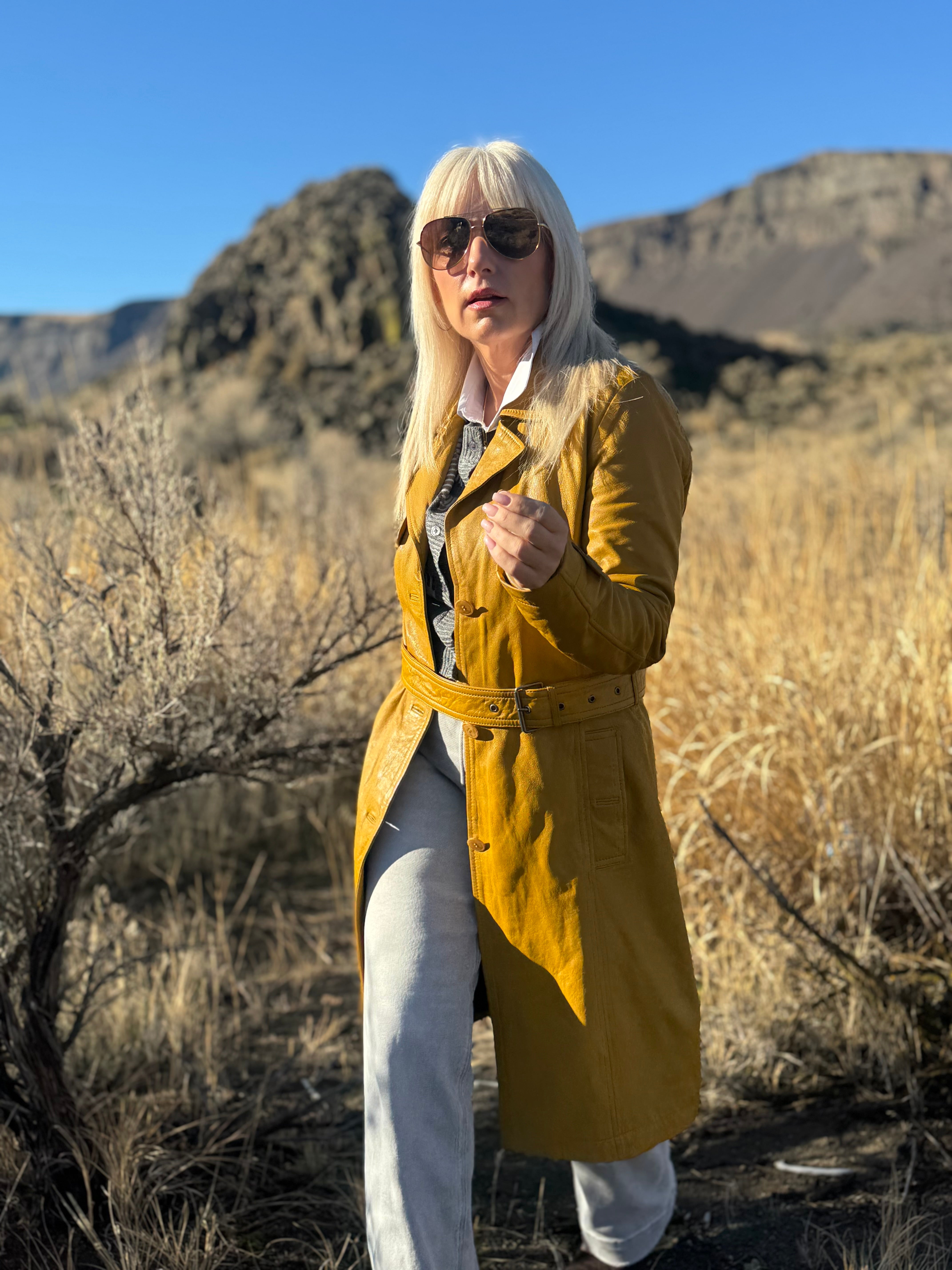 Leah Leather Trench Coat