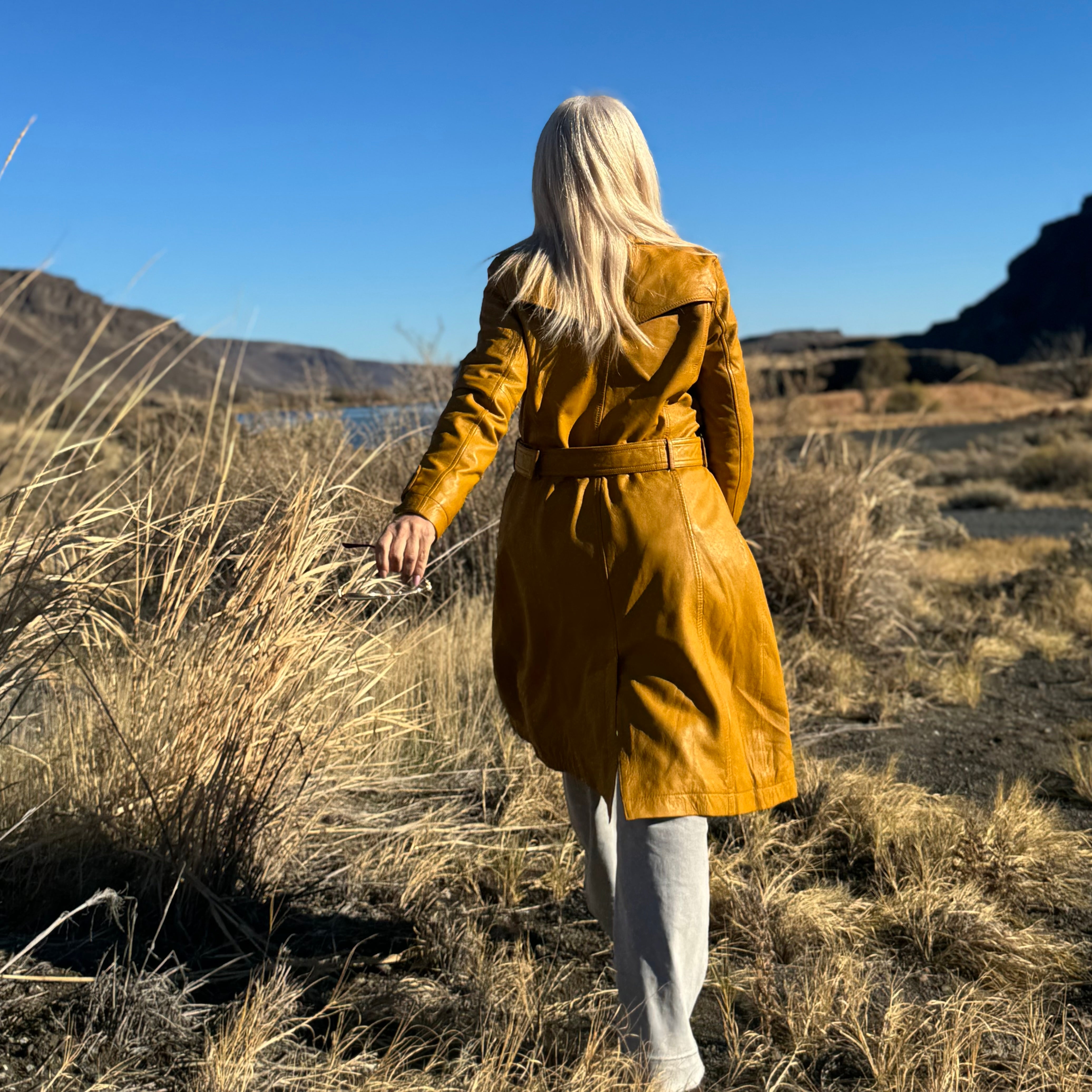 Leah Leather Trench Coat