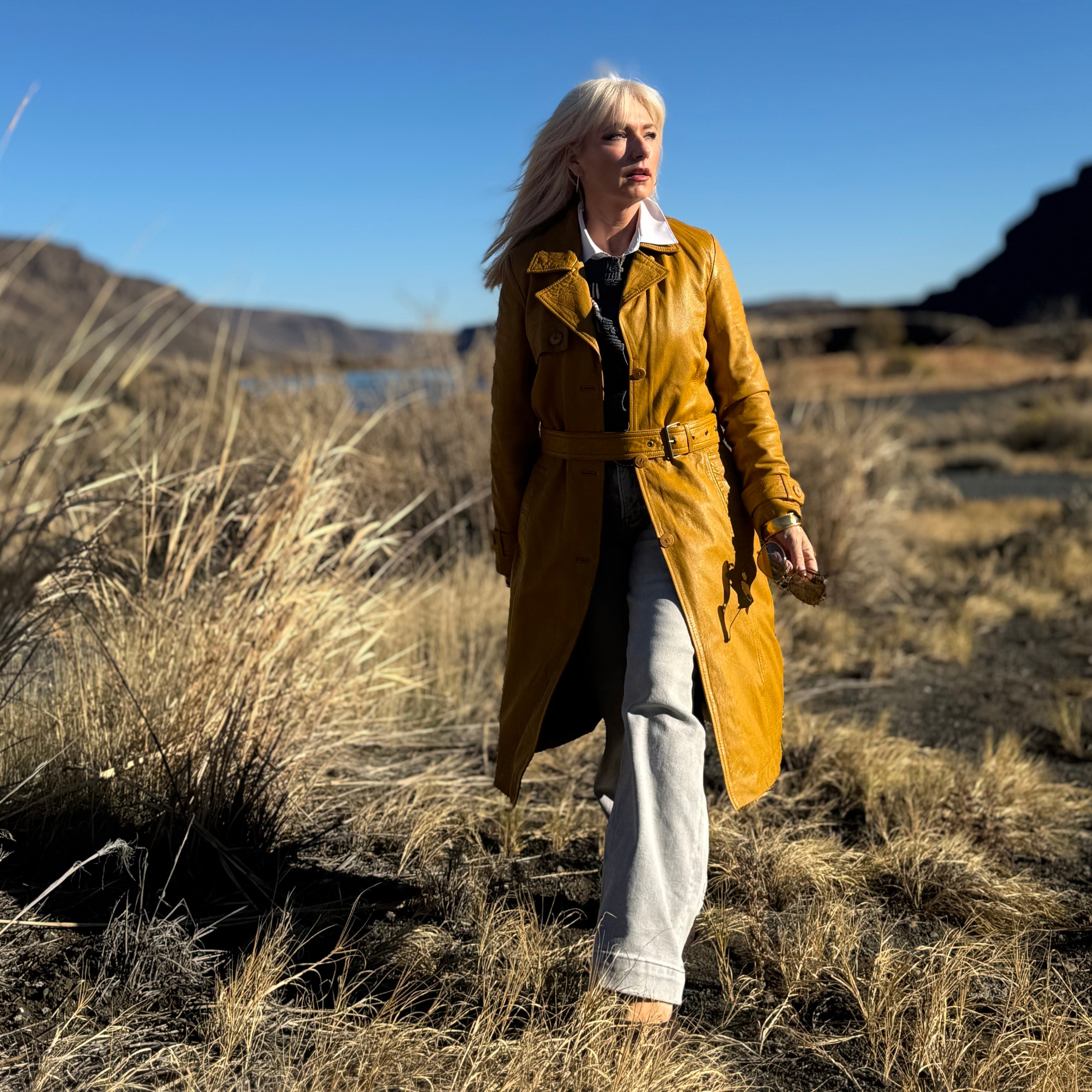 Leah Leather Trench Coat