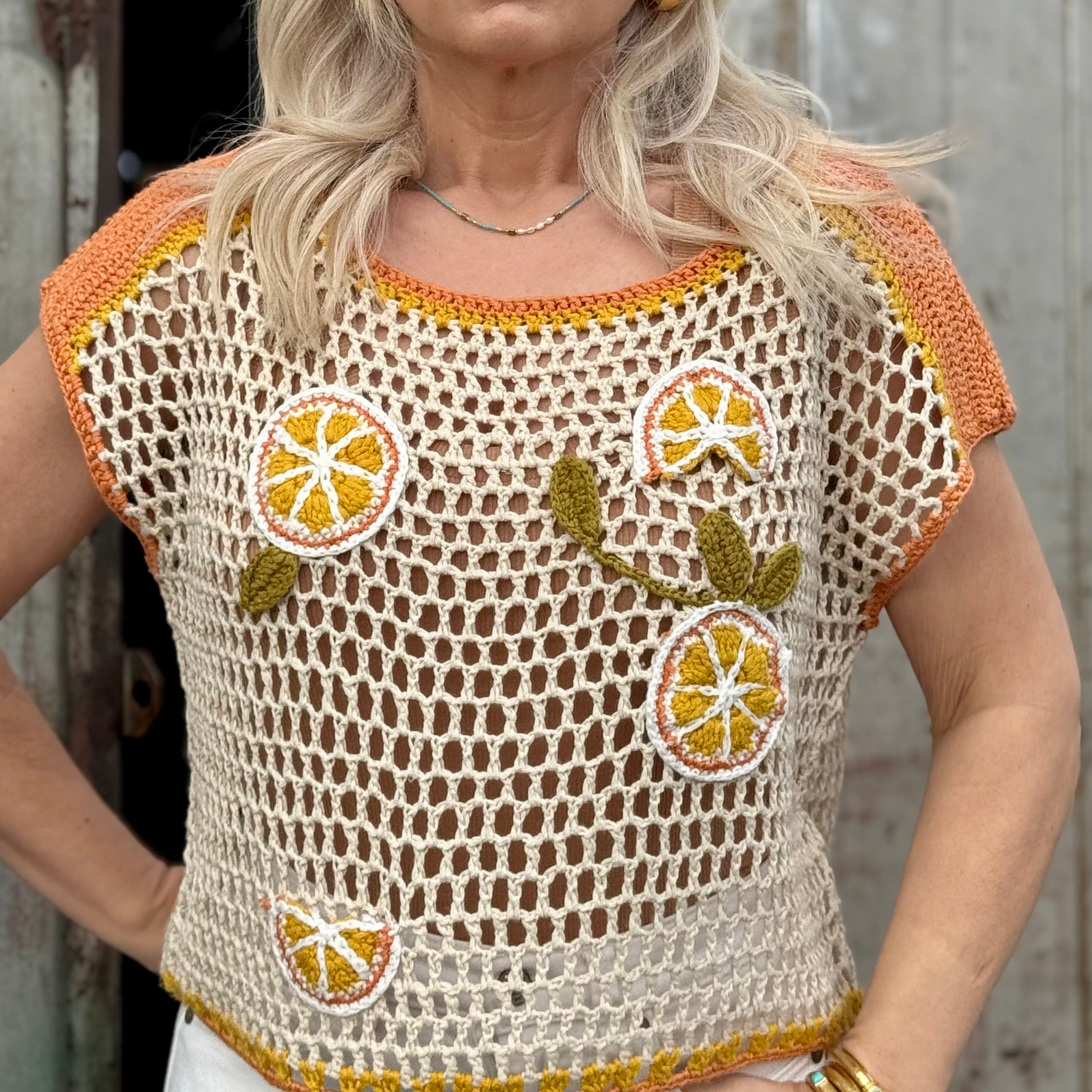 Sun-Kissed Citrus Crochet Top