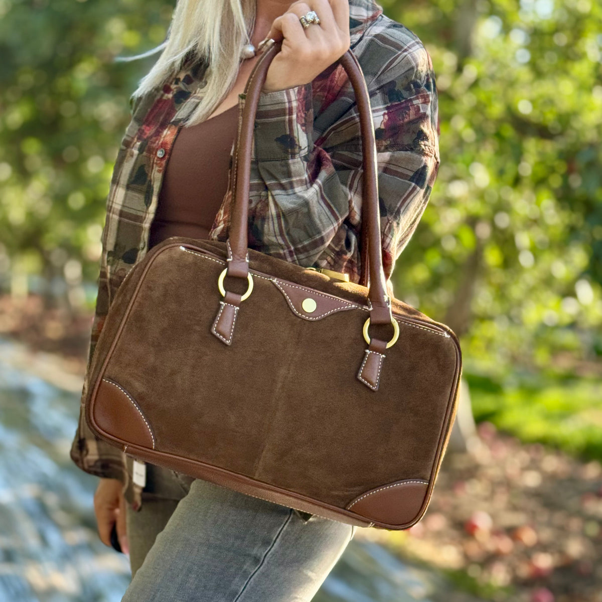 Hammitt Meredith Med Cinnamon Suede/Antique Gold