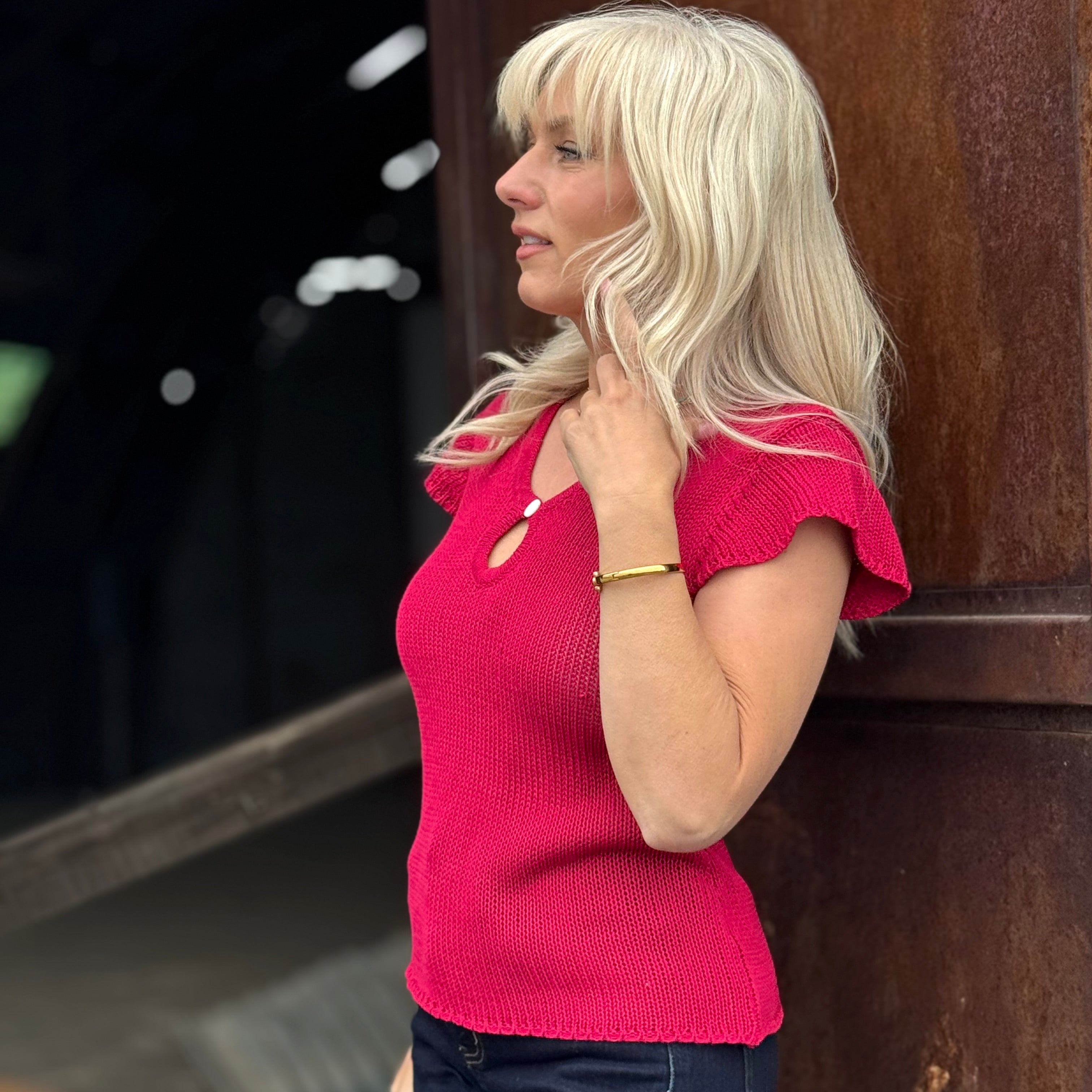 Scarlet Breeze Cotton Knit Top