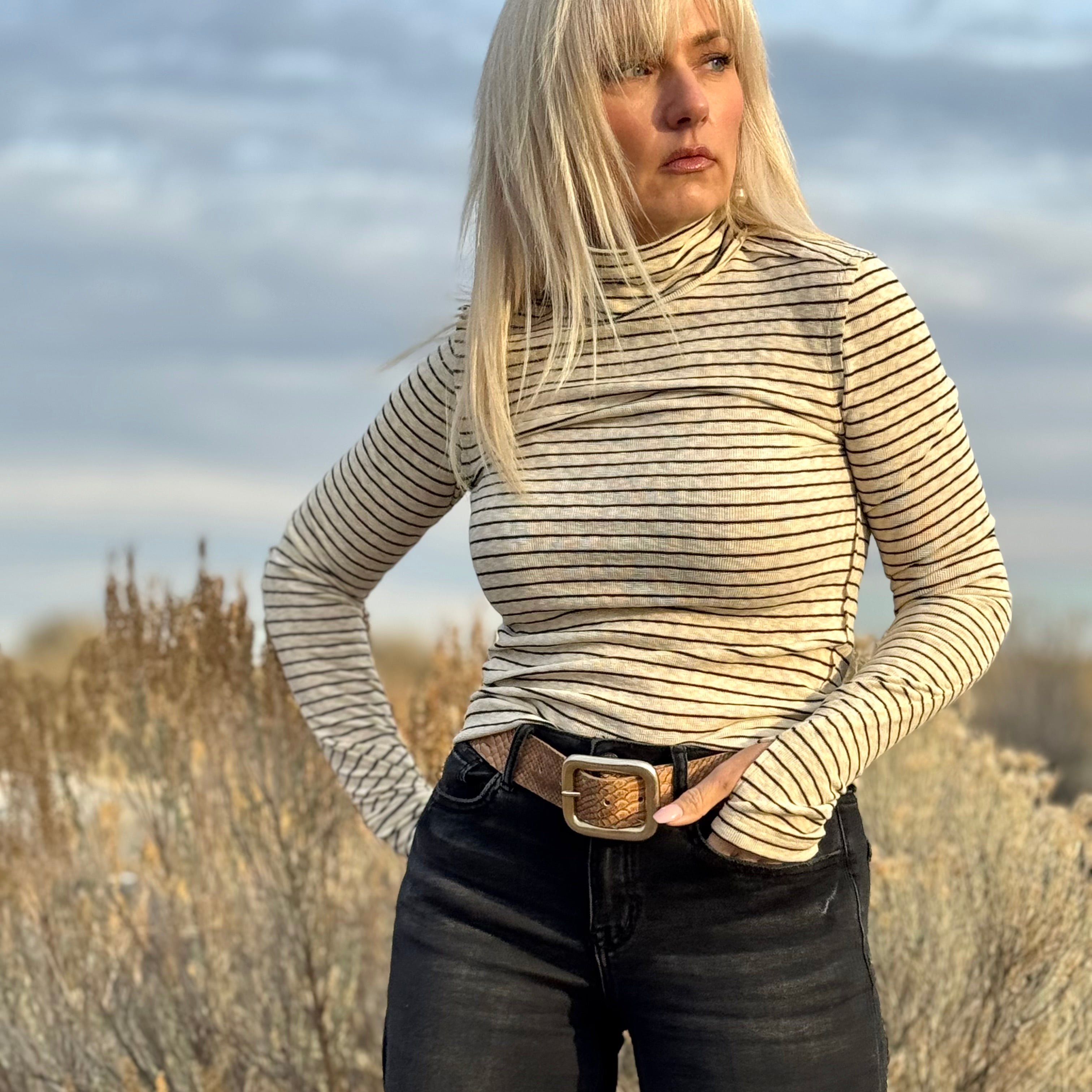 The Rowan Stripe Turtleneck