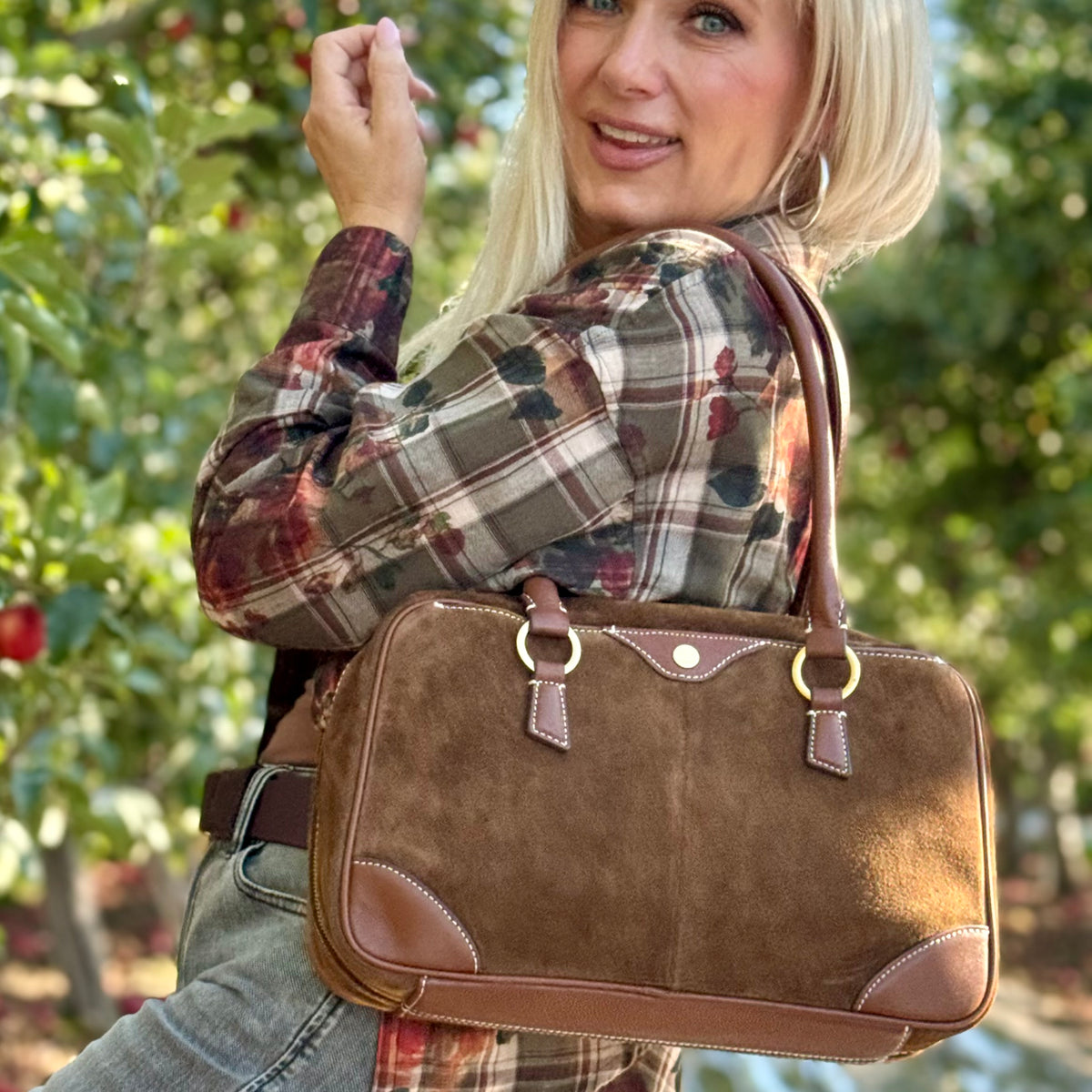 Hammitt Meredith Med Cinnamon Suede/Antique Gold