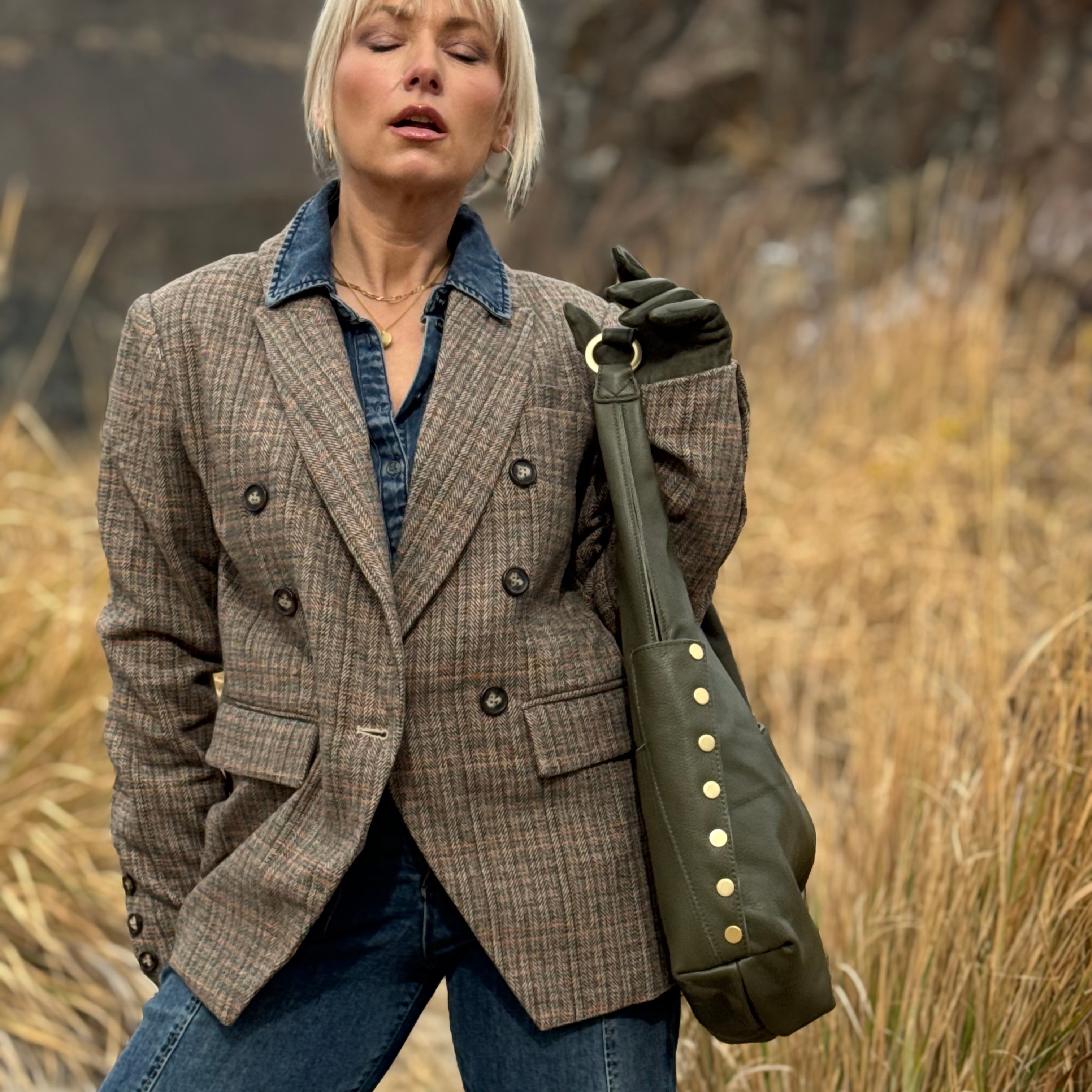 Hammitt TOM LRG Olive/Brushed Gold