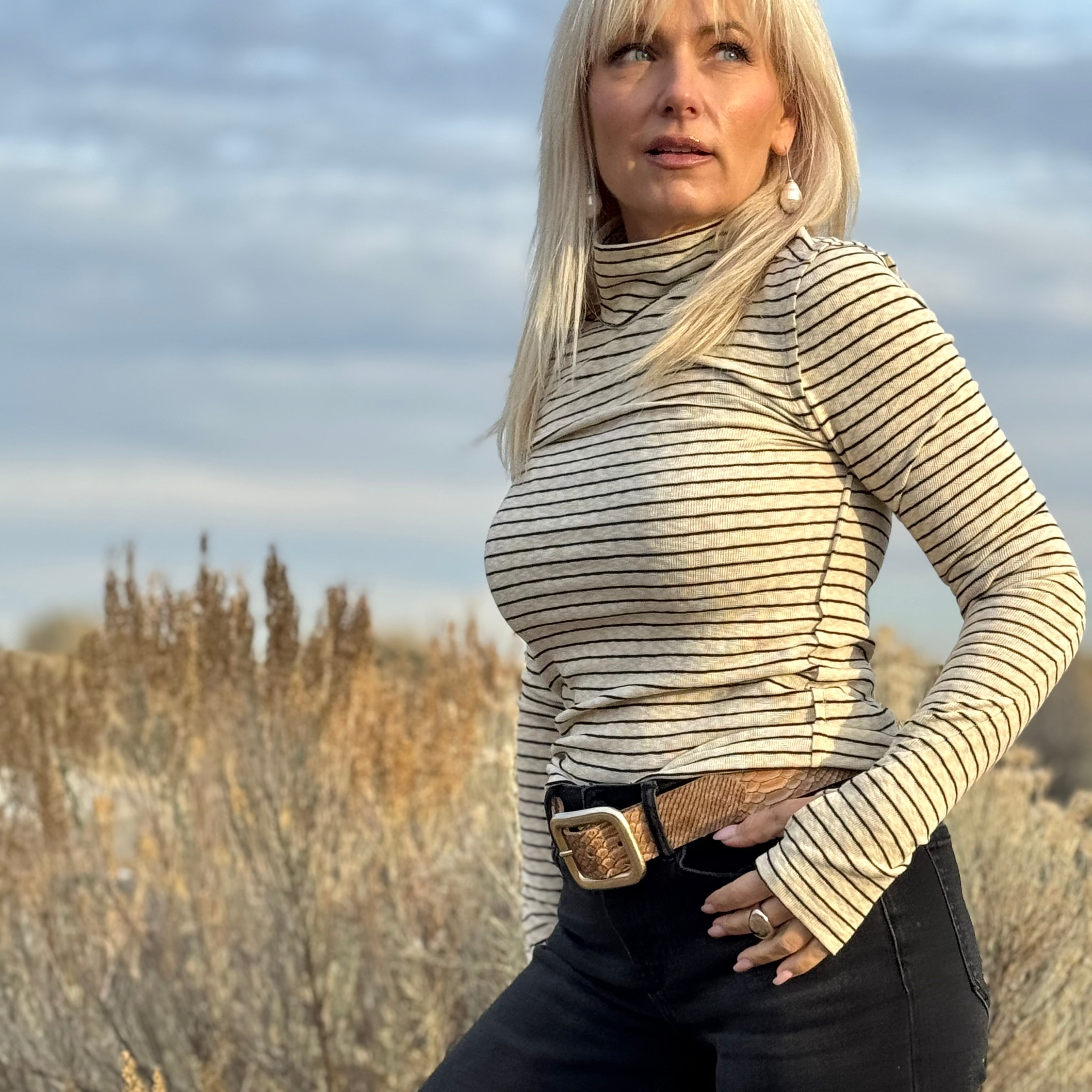 The Rowan Stripe Turtleneck