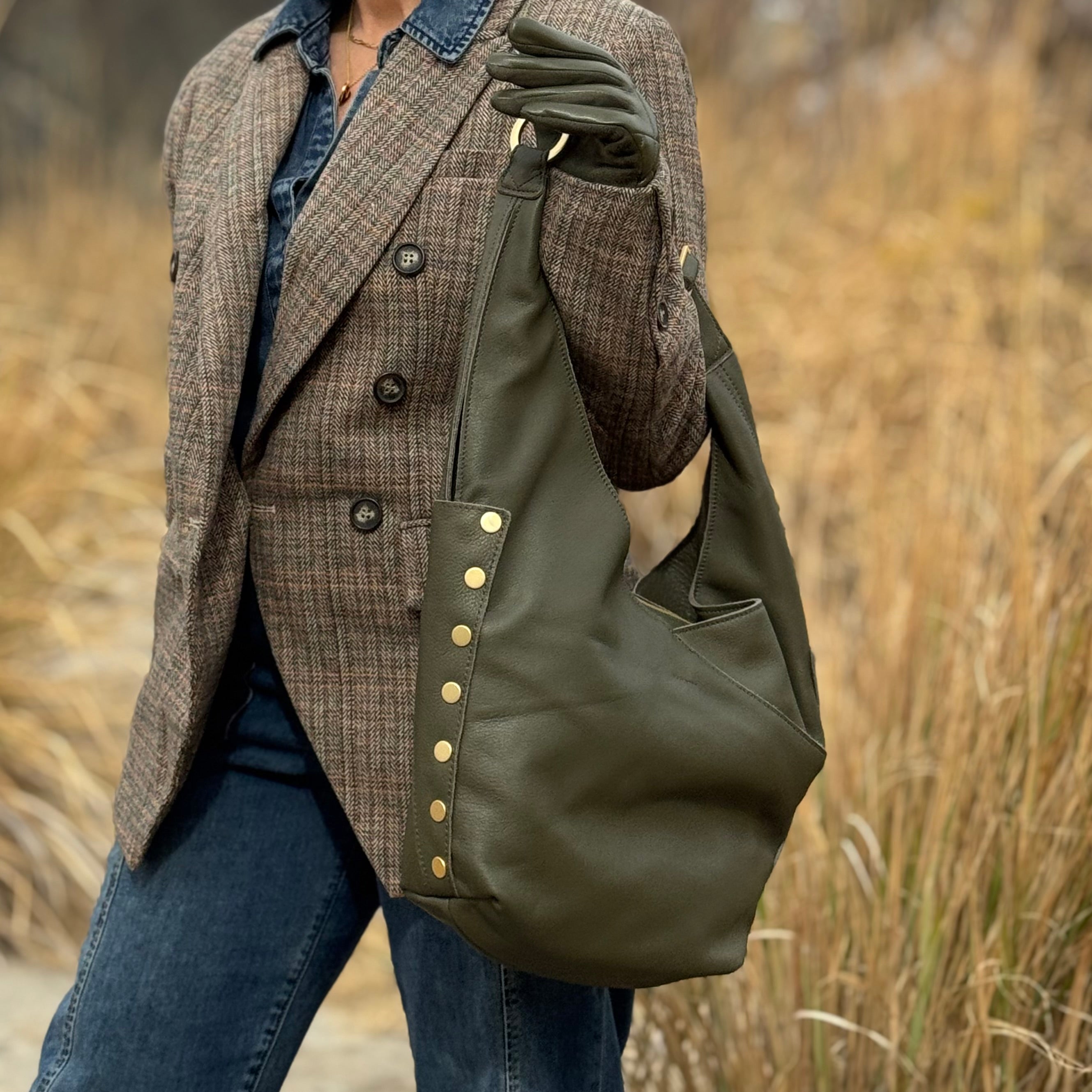 Hammitt TOM LRG Olive/Brushed Gold