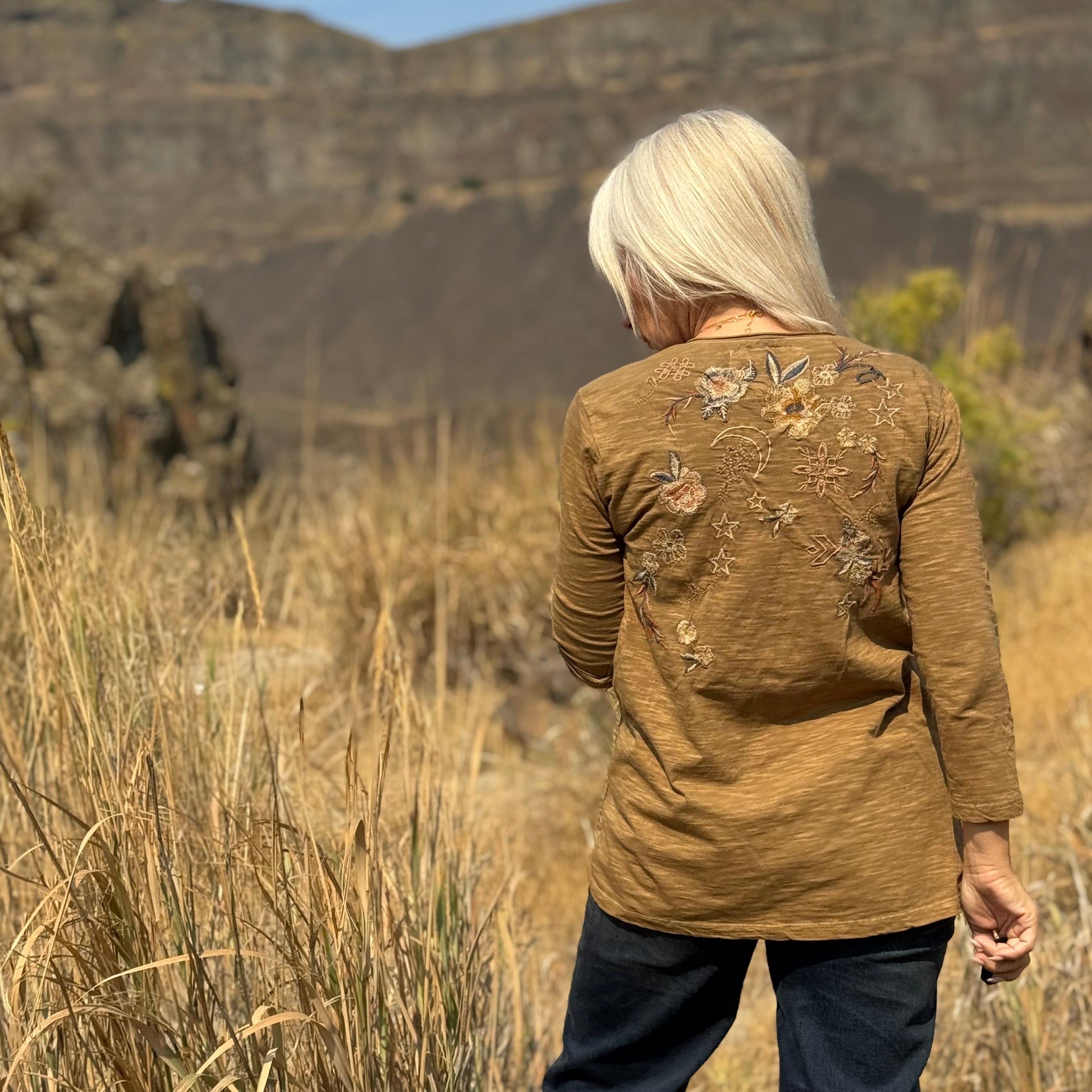 Golden Prairie Embroidered Tee