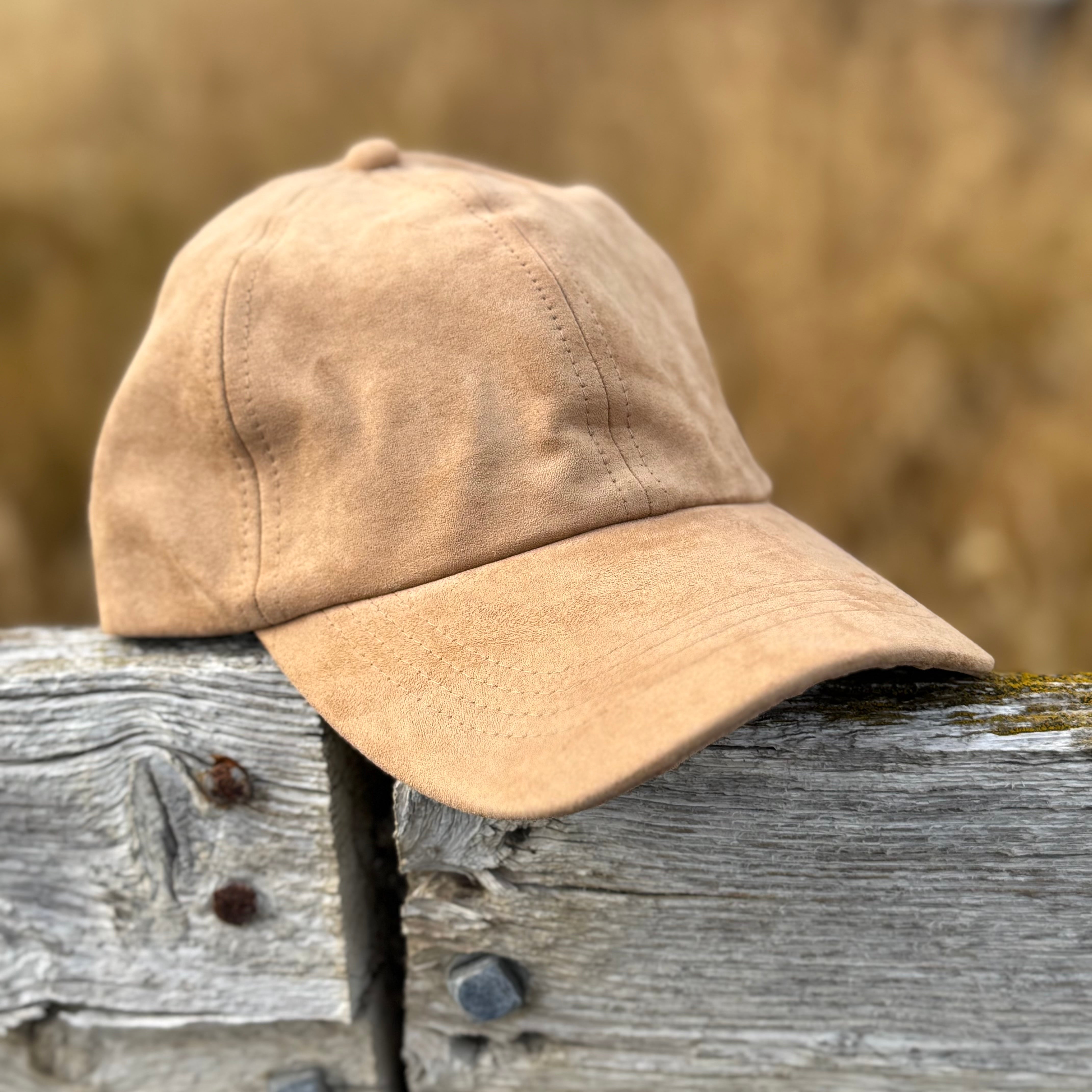 Faux Suede Baseball Cap Beige