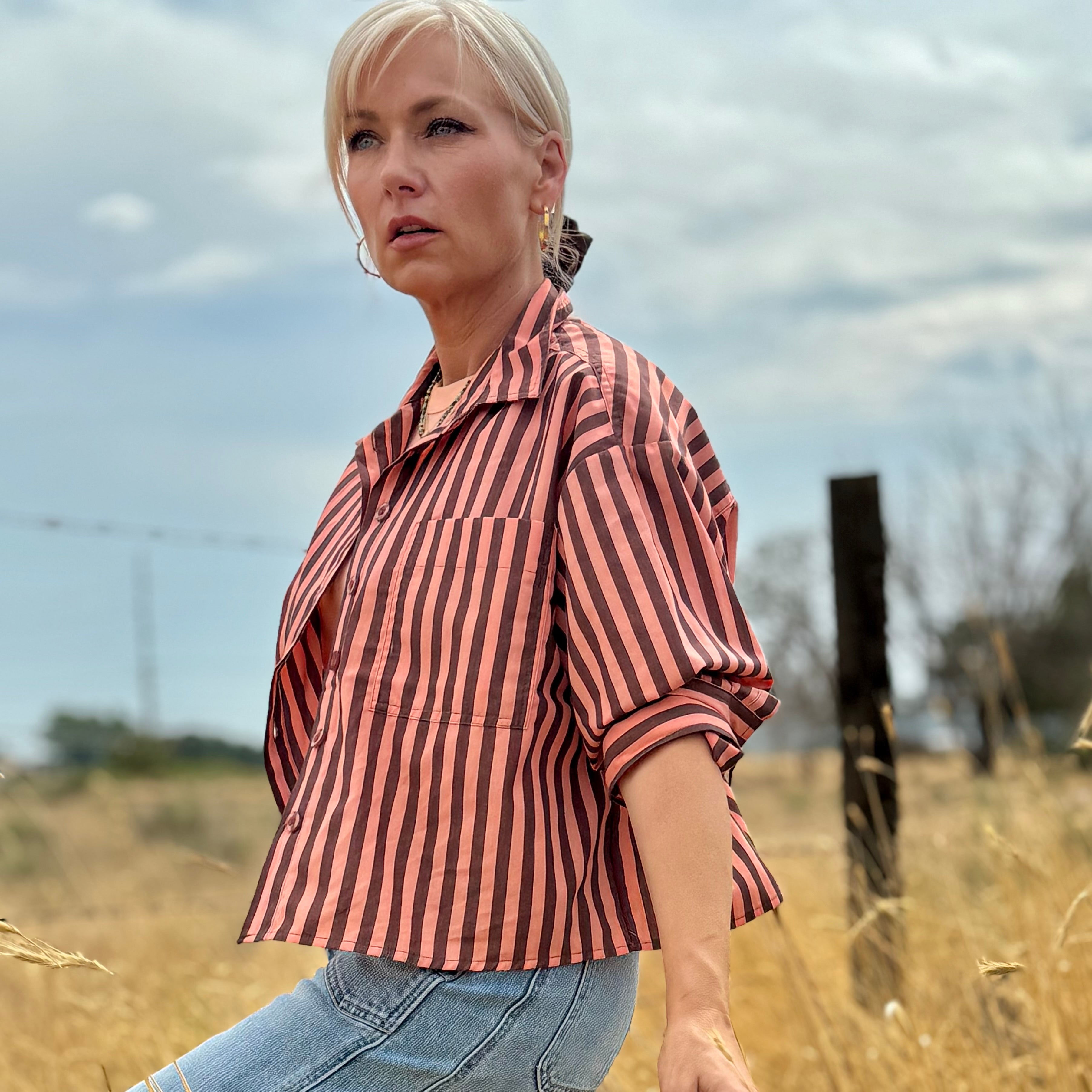 The Canyon Stripe Button-Up