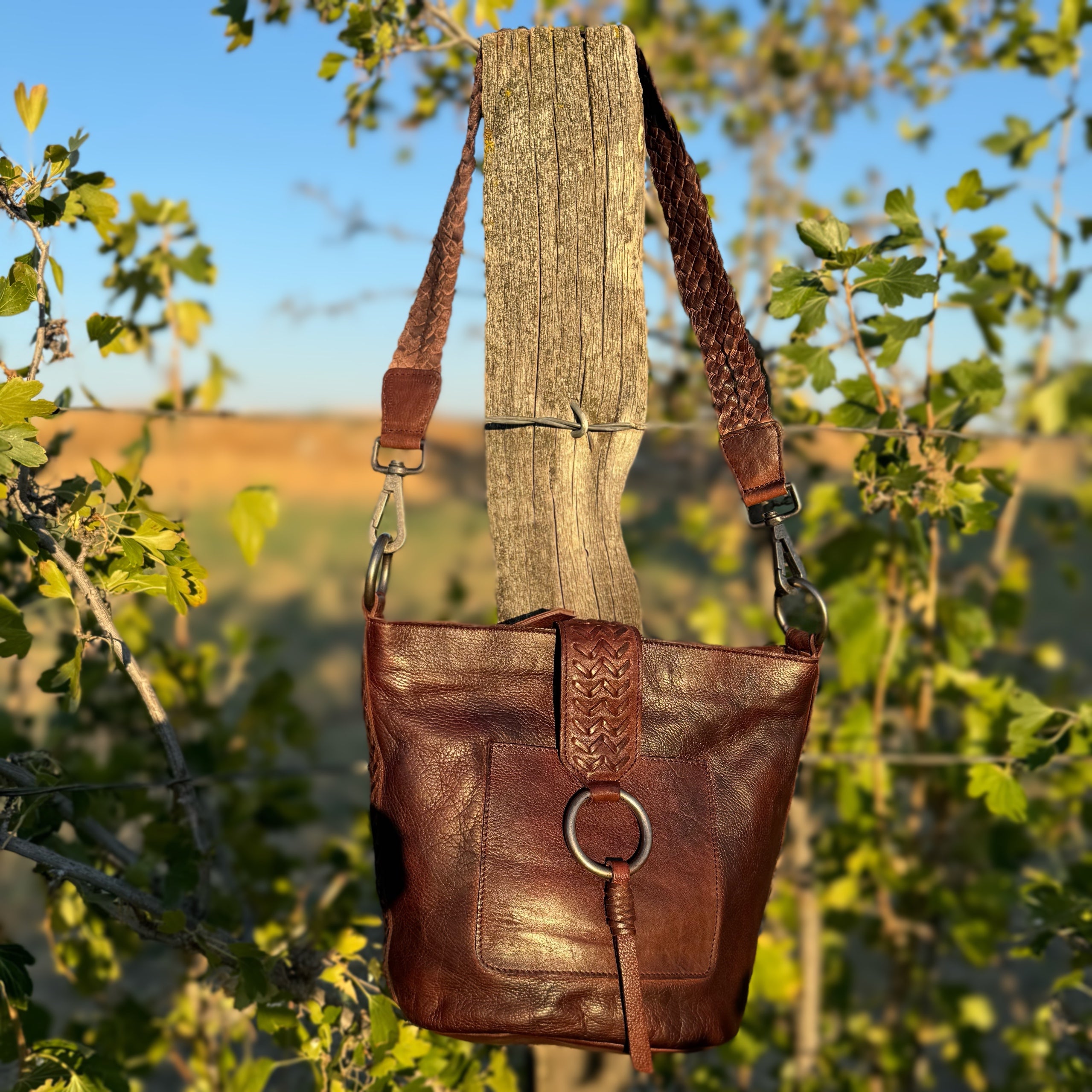 Liaison Leather Crossbody Bag (Chocolate)
