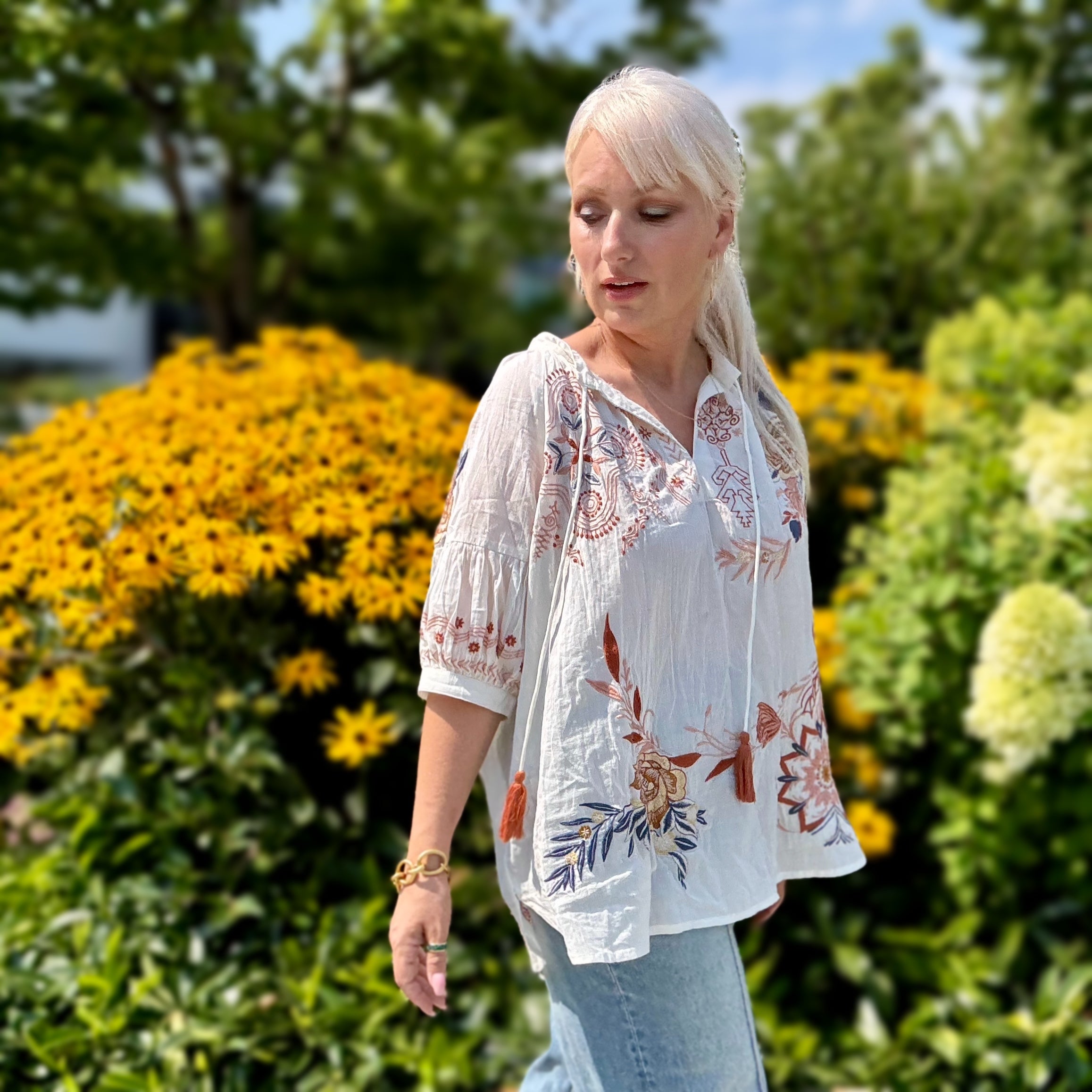 Izzy Cotton Blouse (Ivory)