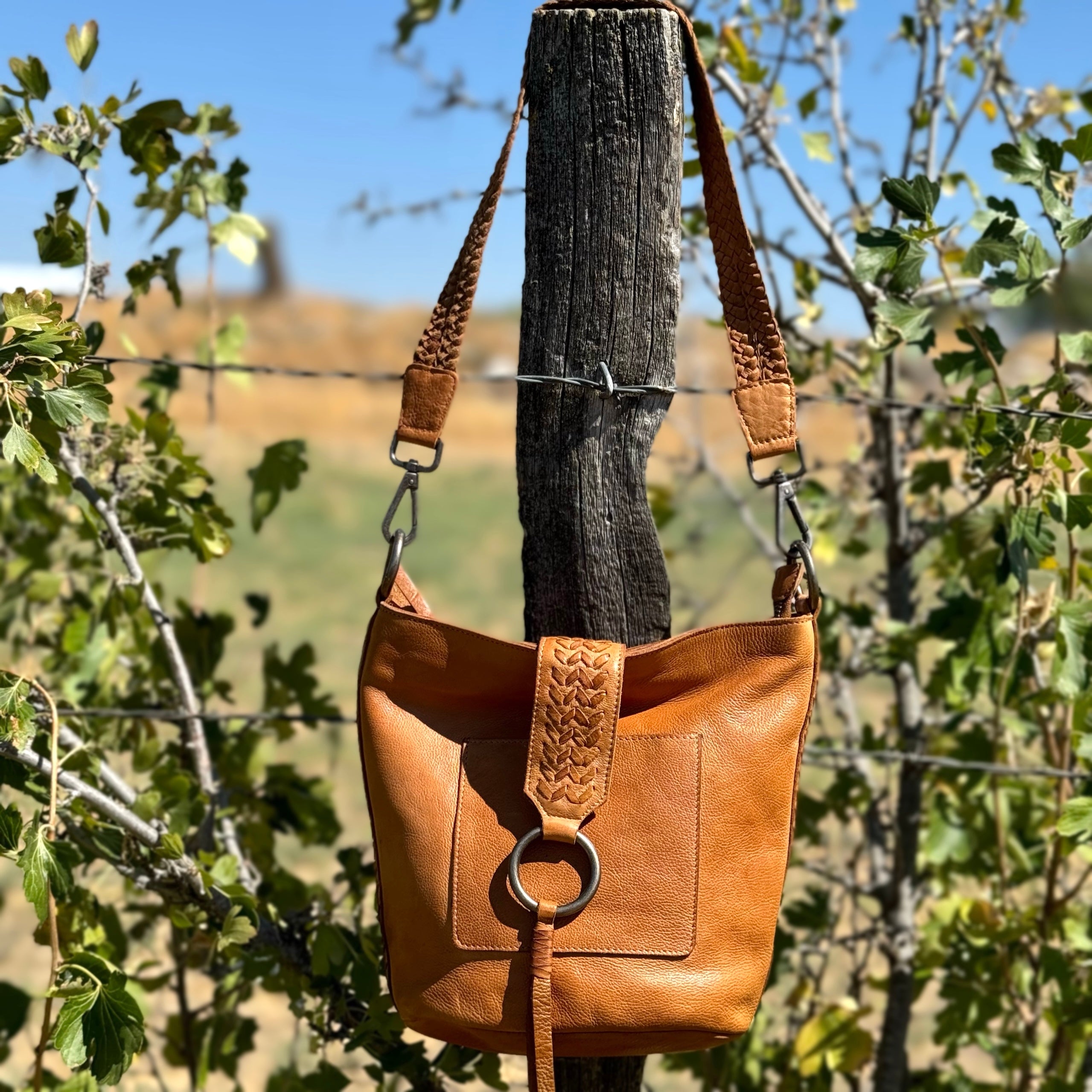 Liaison Leather Crossbody Bag (Cognac)