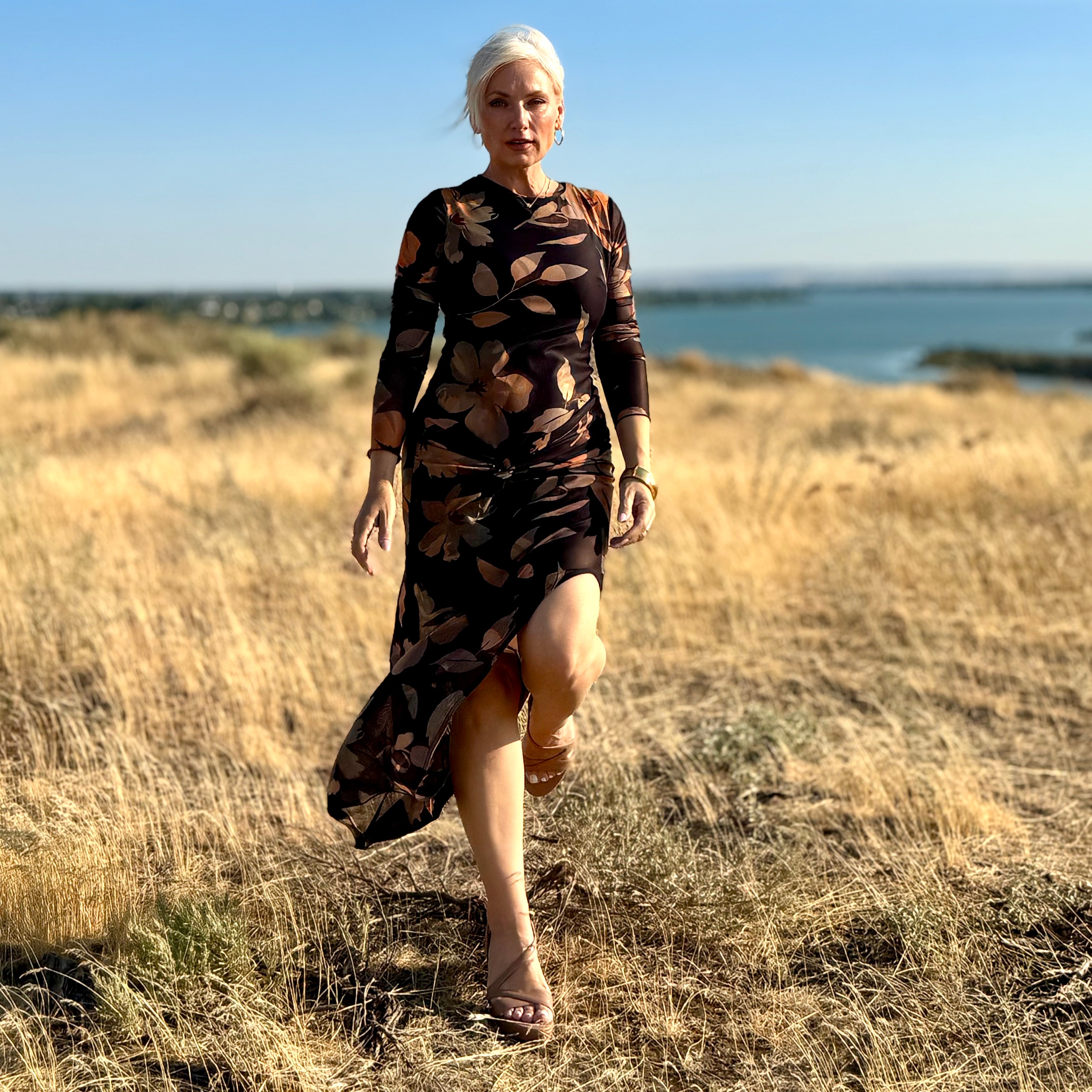 The Afterglow Floral Mesh Dress