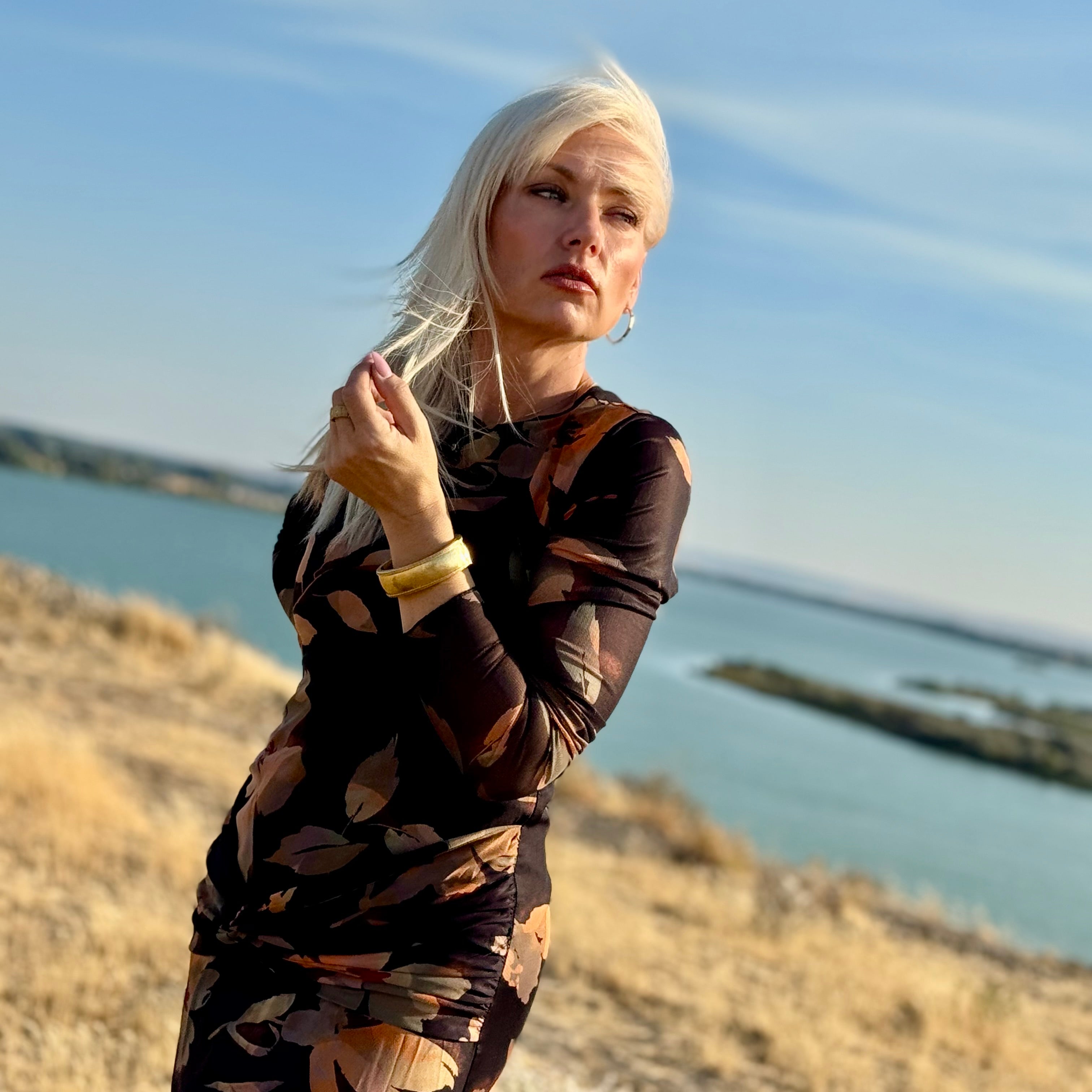 The Afterglow Floral Mesh Dress