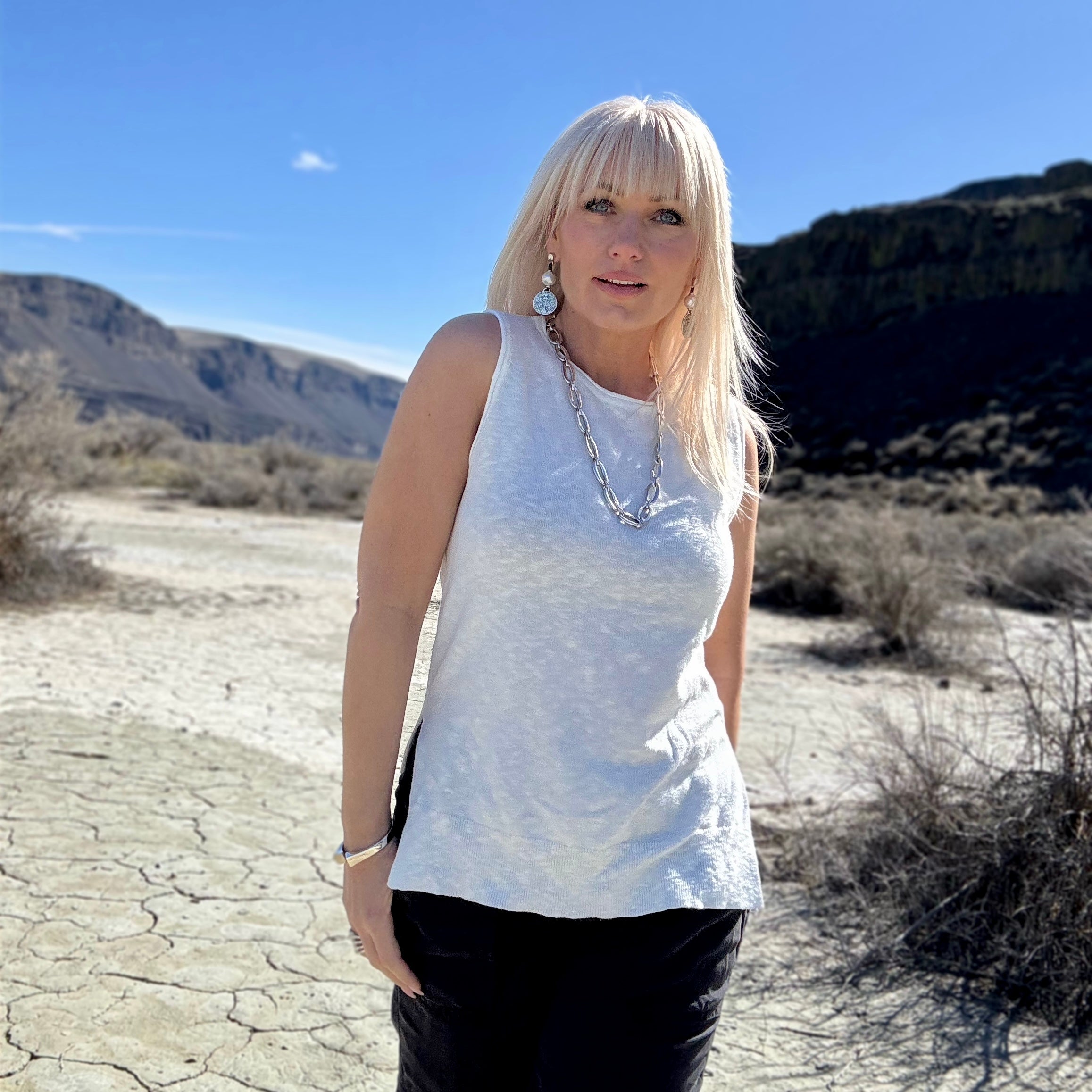 Sun Wash Slub Knit Tank Ivory