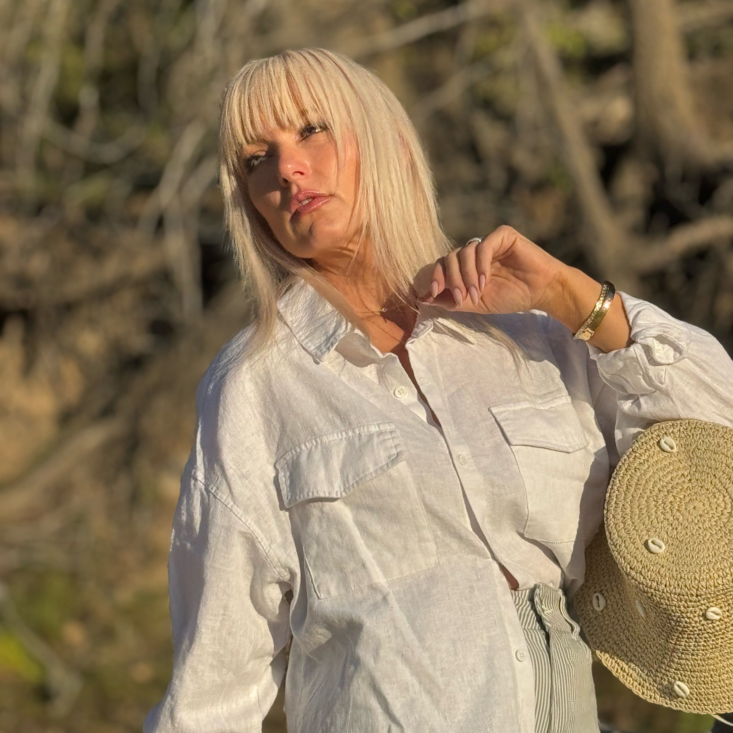ADRIANNA Linen Blend SHIRT