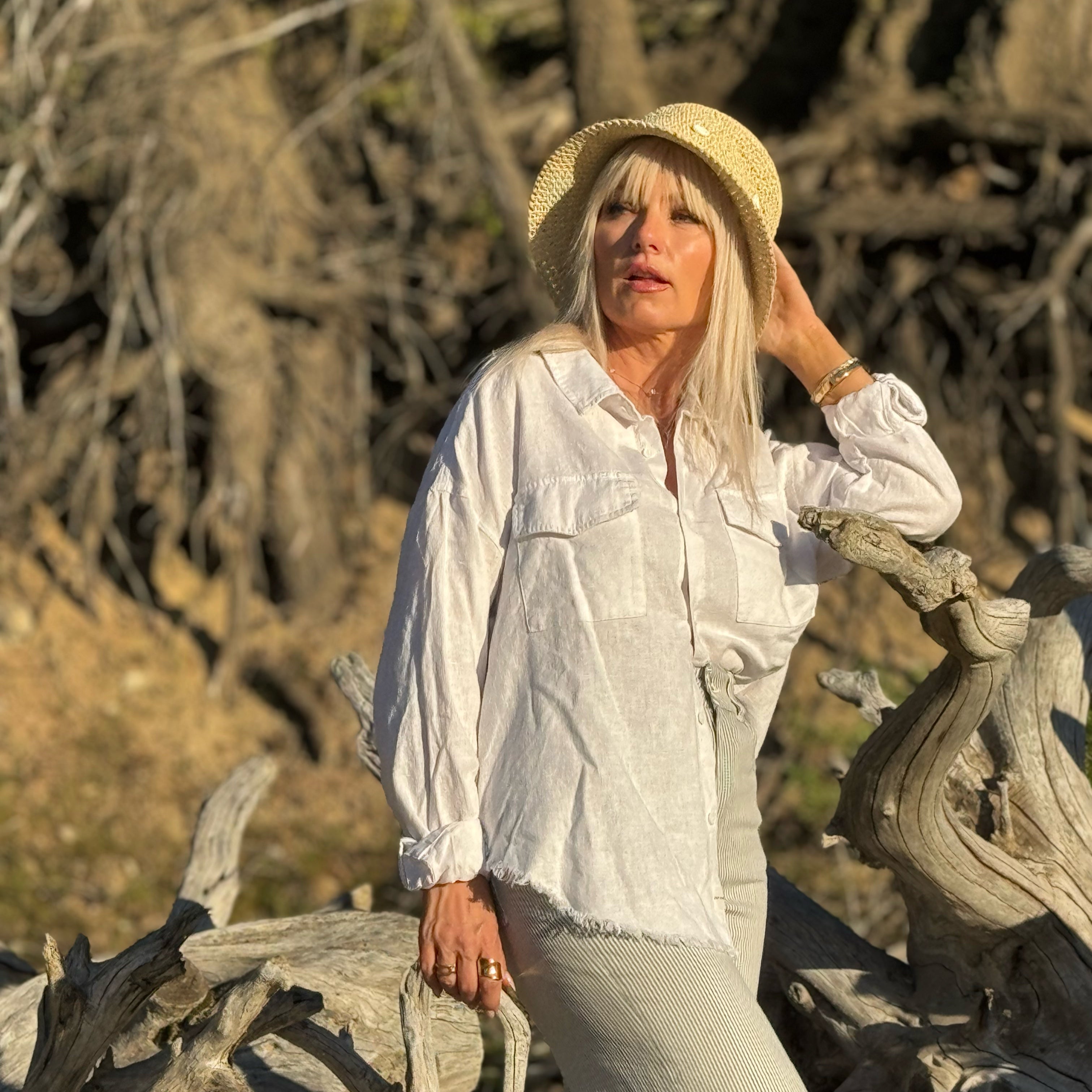 ADRIANNA Linen Blend SHIRT