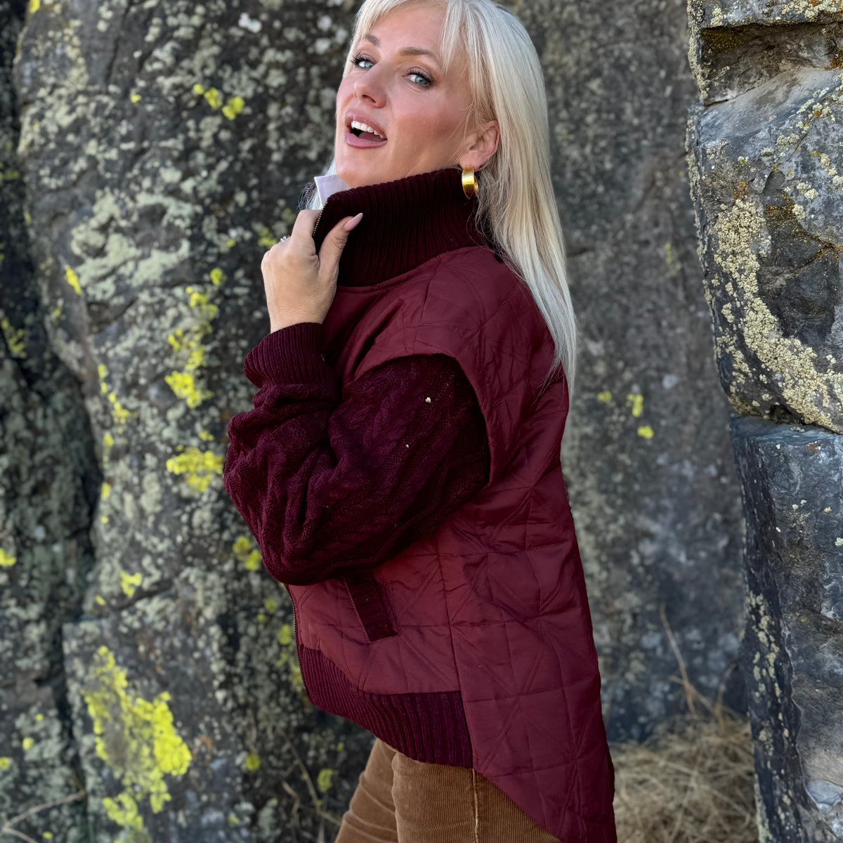The Merlot Mixed-Media Jacket