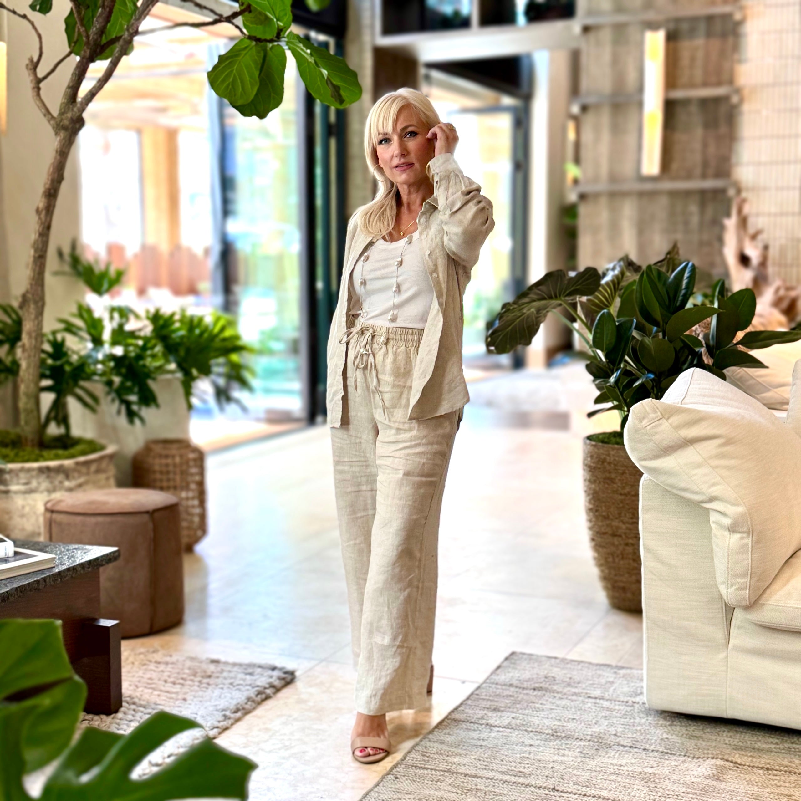 WENDY Linen WHEAT PANTS