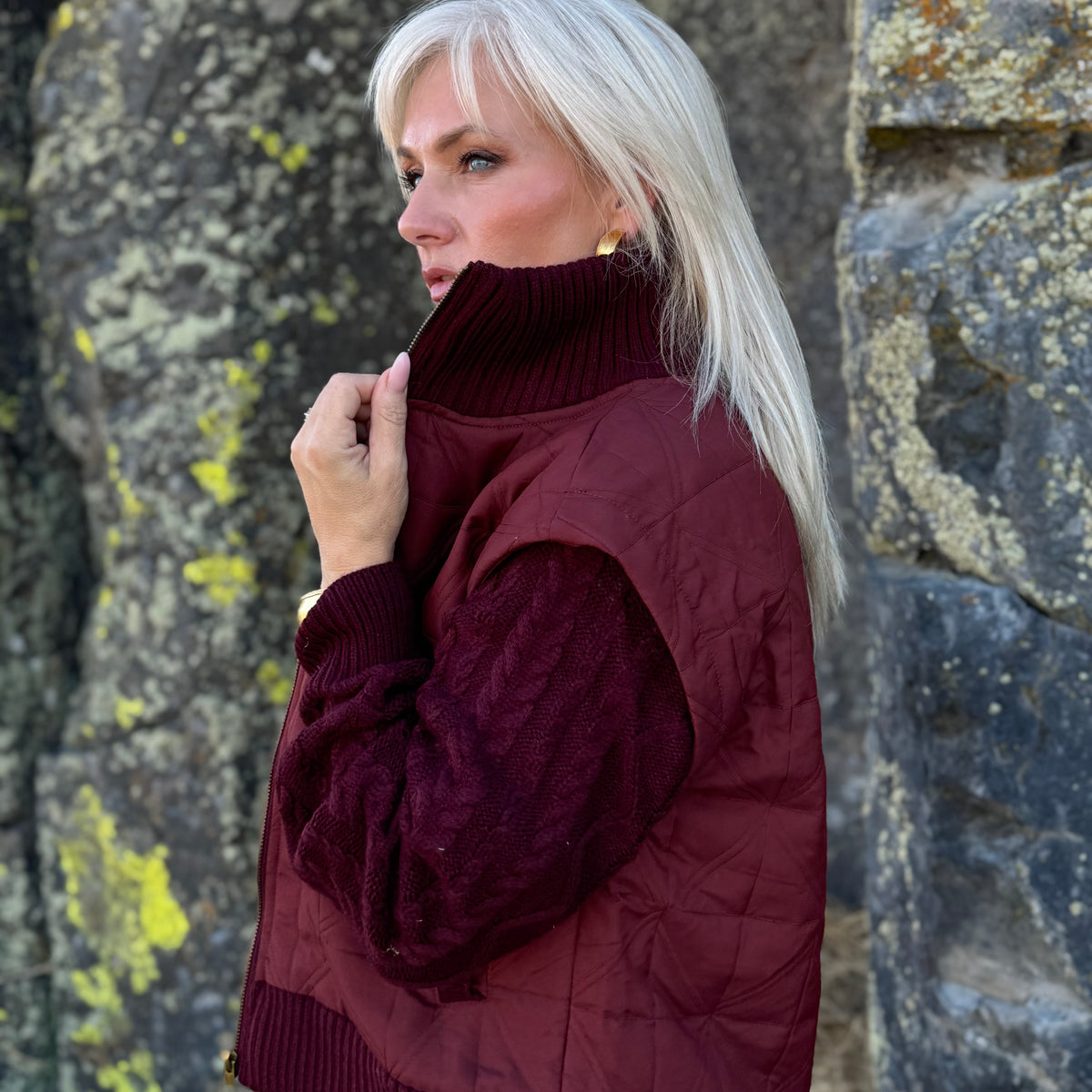 The Merlot Mixed-Media Jacket