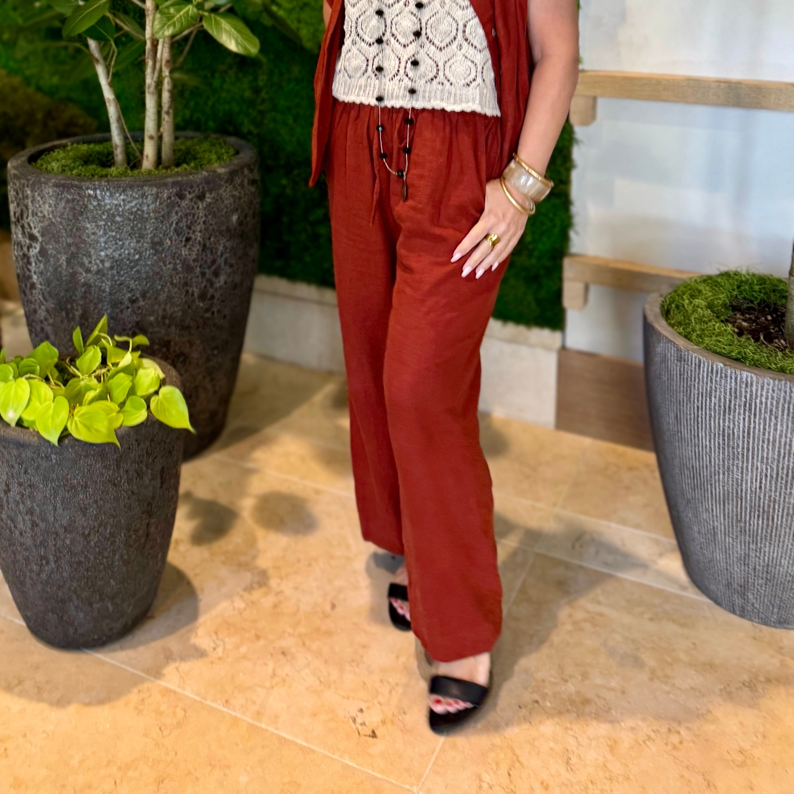 WENDY HENNA BROWN PANTS