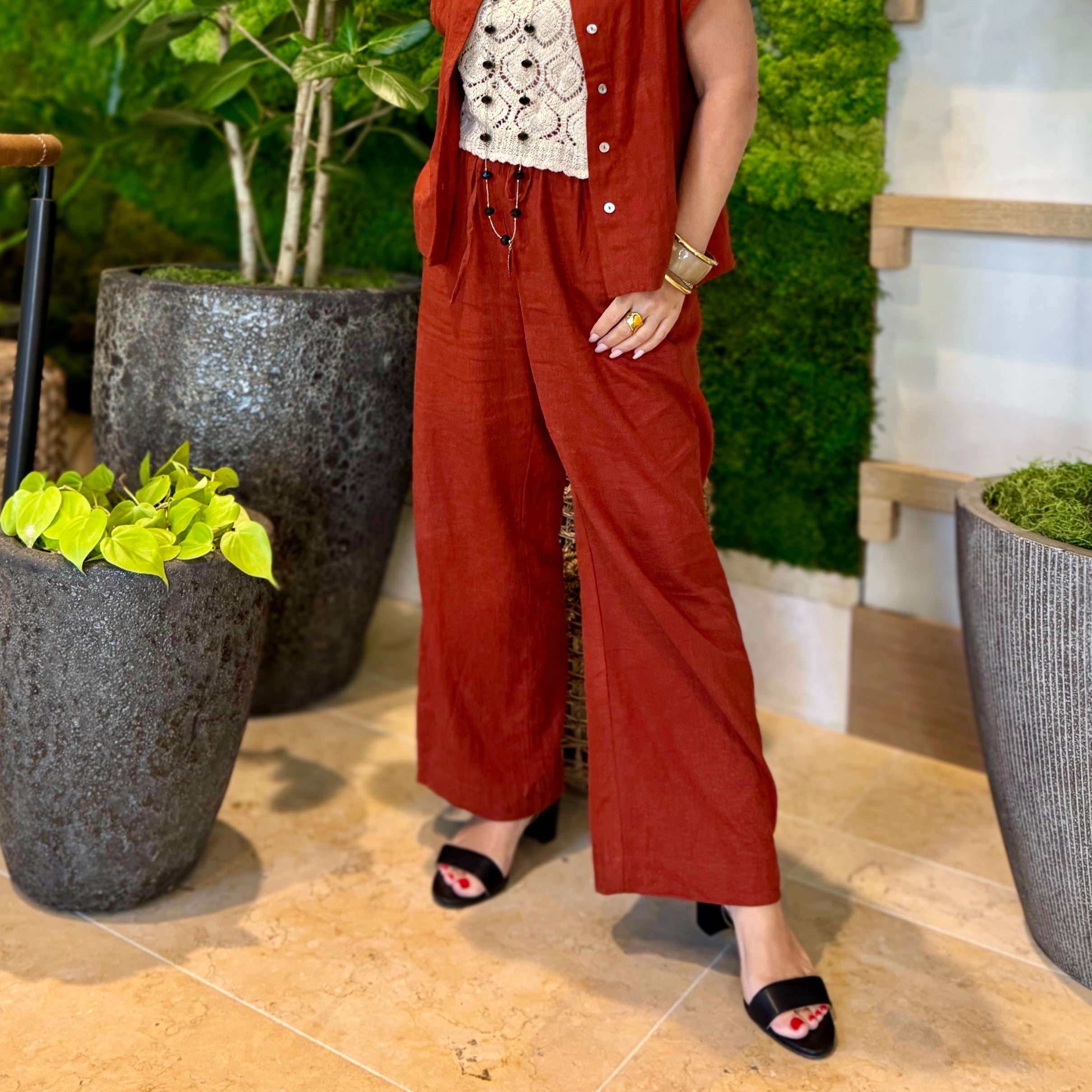 WENDY HENNA BROWN PANTS