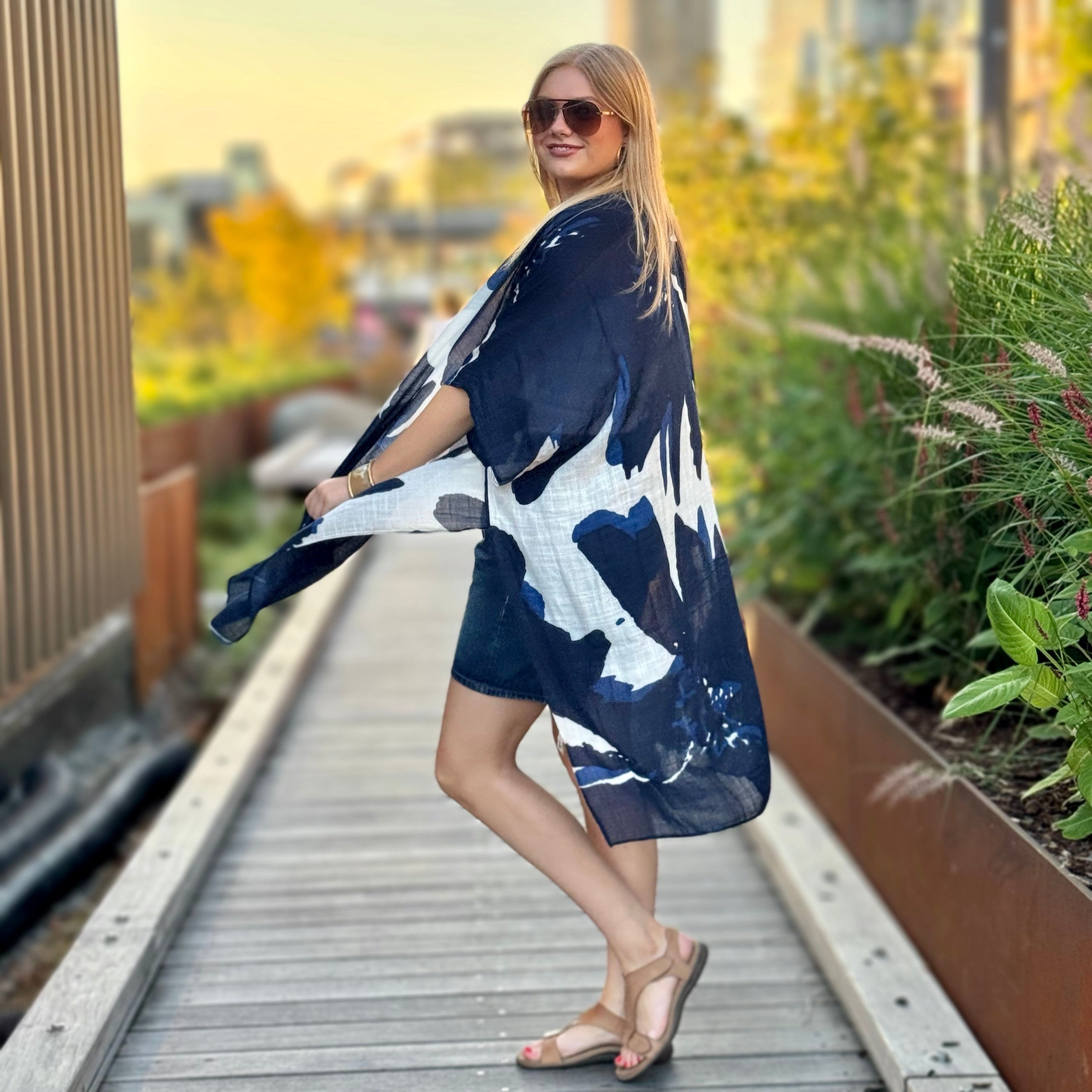 Ink Splash Lightweight Kimono Wrap
