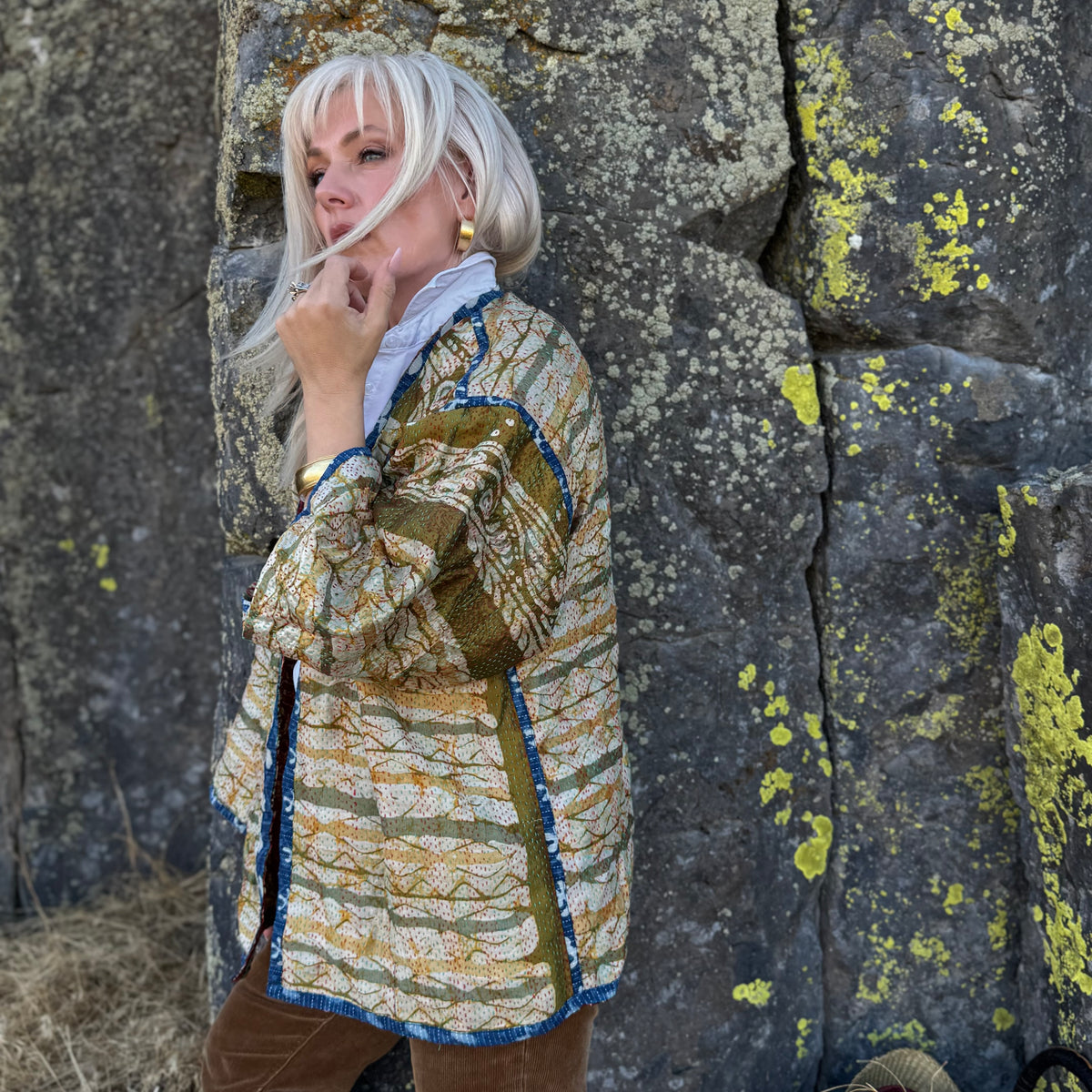 The Sari Story Reversible Silk Jacket Burgundy/Gold