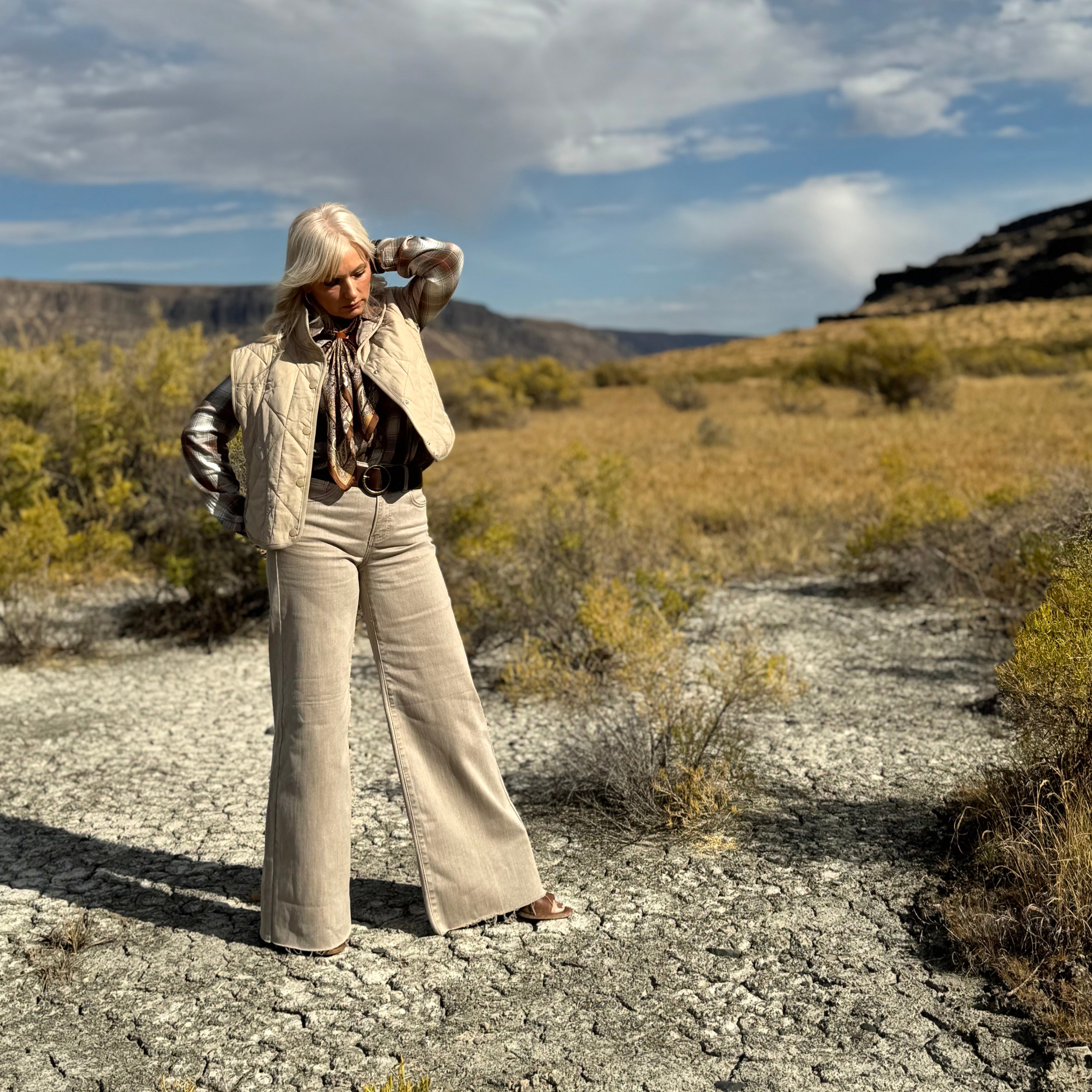 Mojave Shimmer Palazzo Jeans
