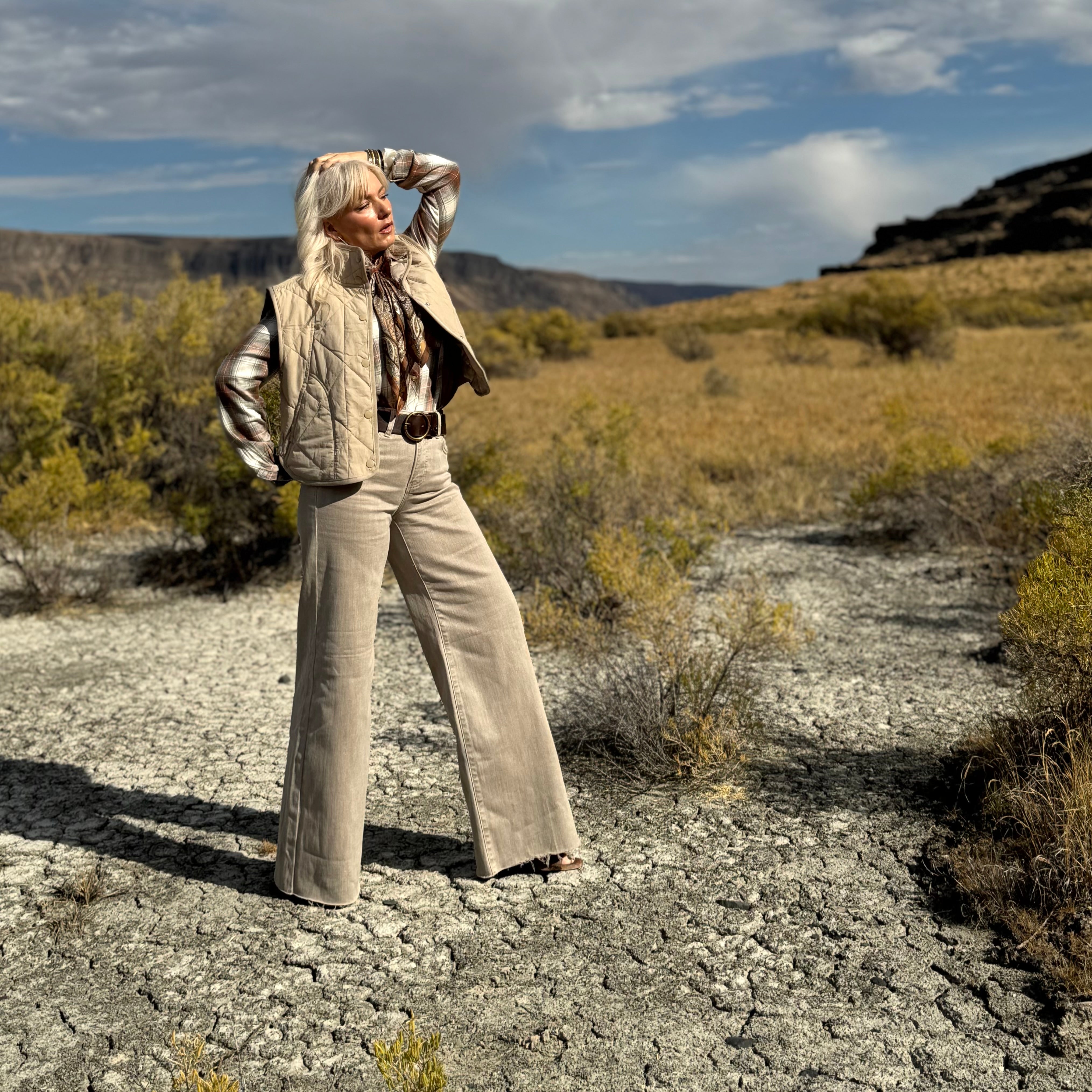 Mojave Shimmer Palazzo Jeans