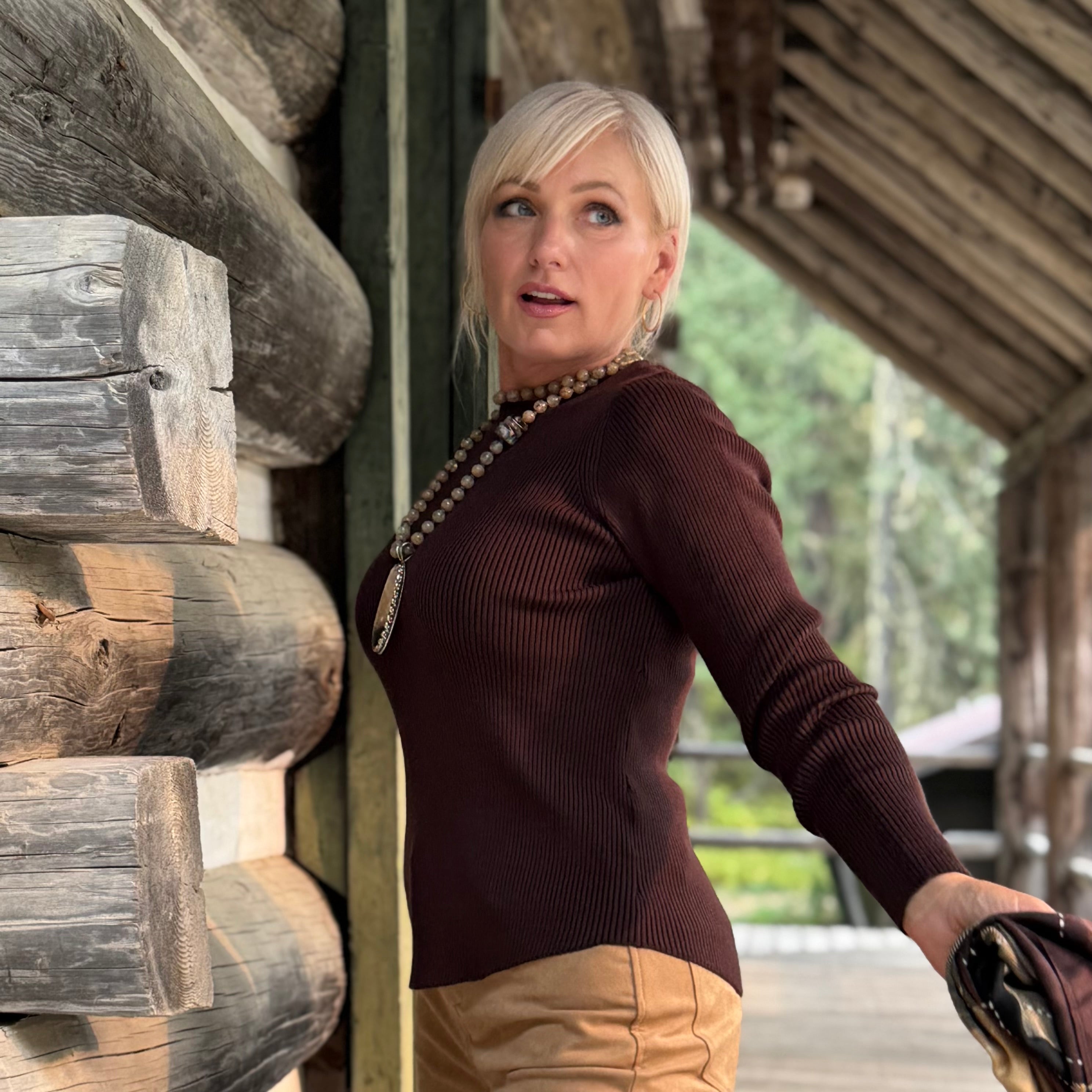 Cocoa Ridge Rib Knit Top