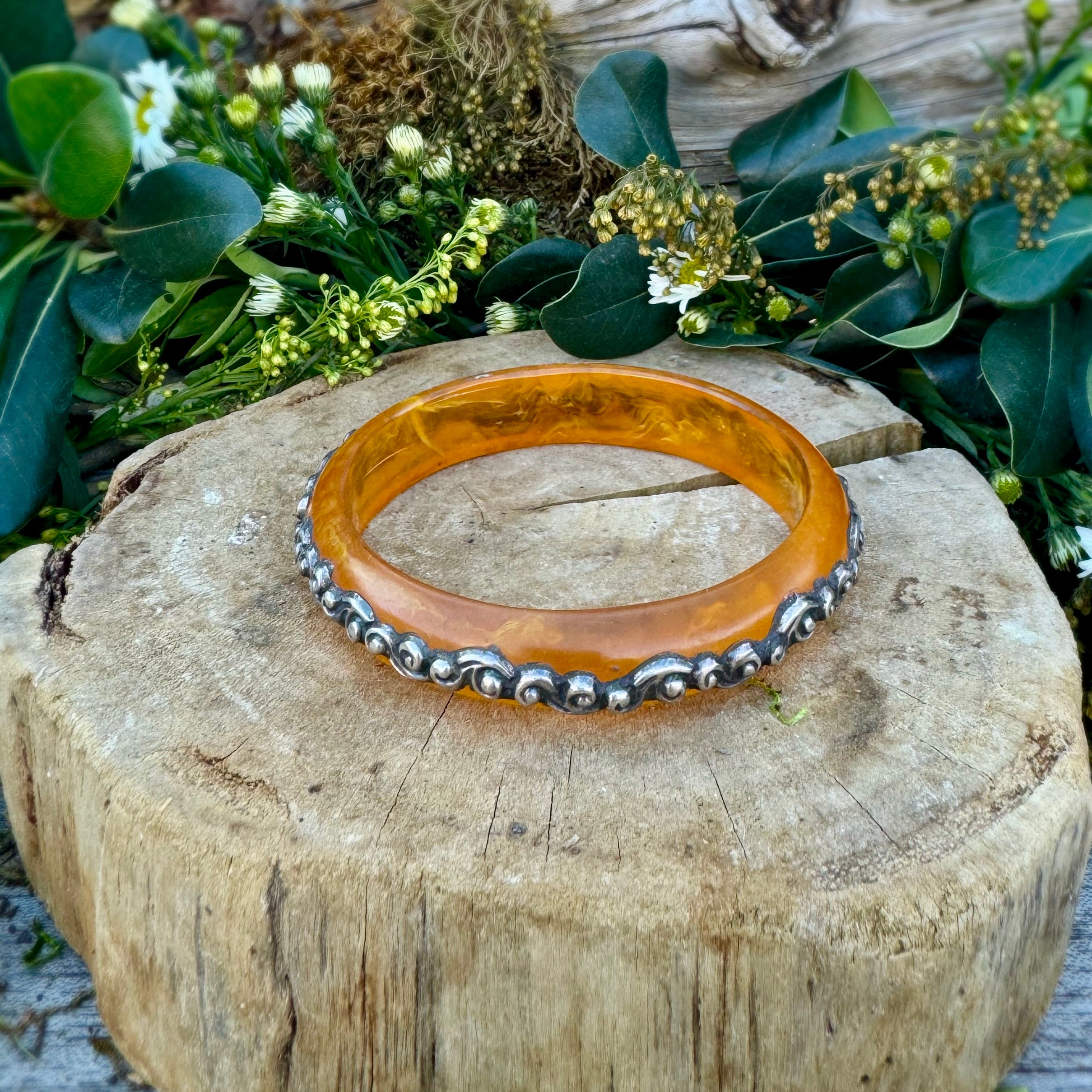 Tibetan Amber Resin Bangle