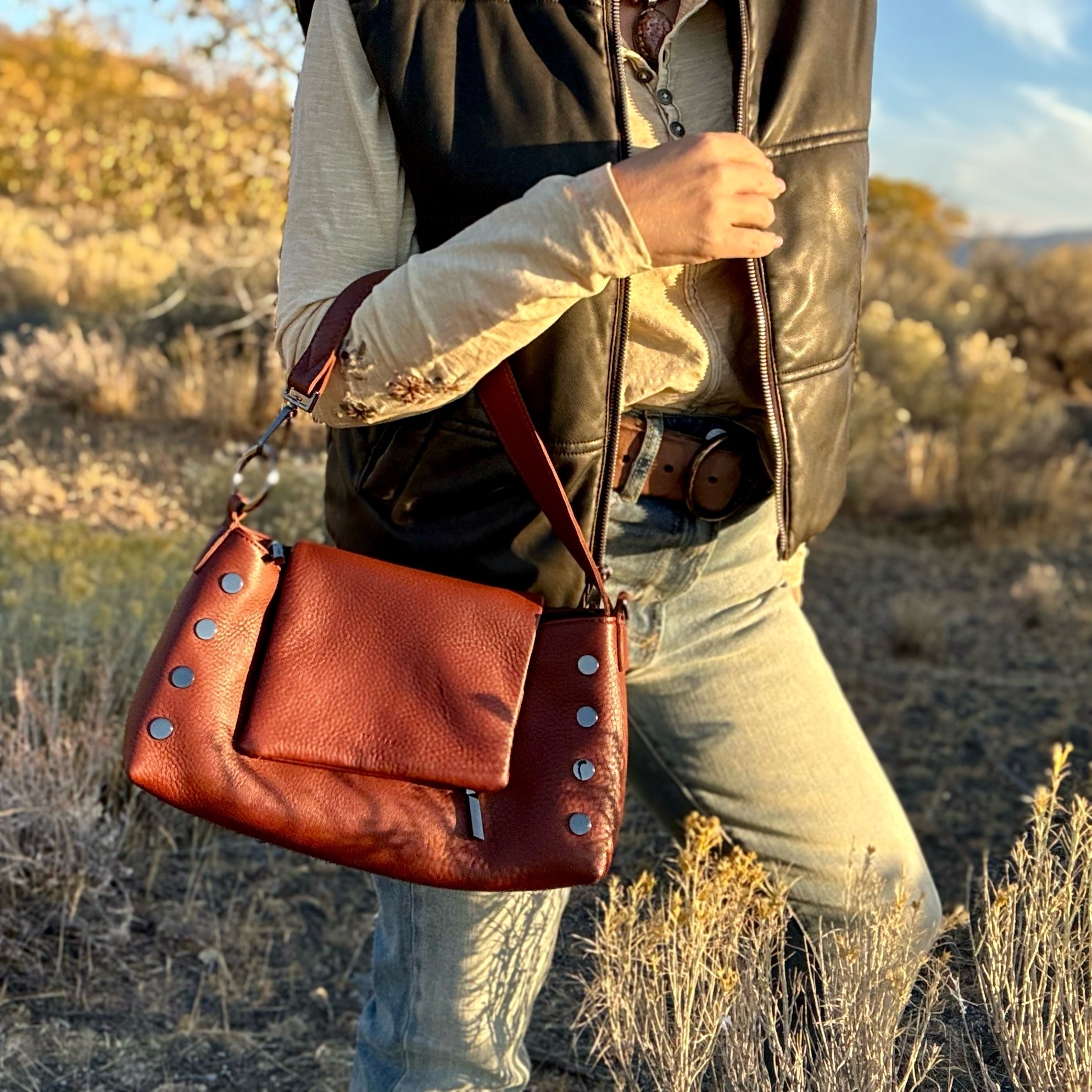 Hammitt VIP SATCHEL Baroque Brown/Gunmetal