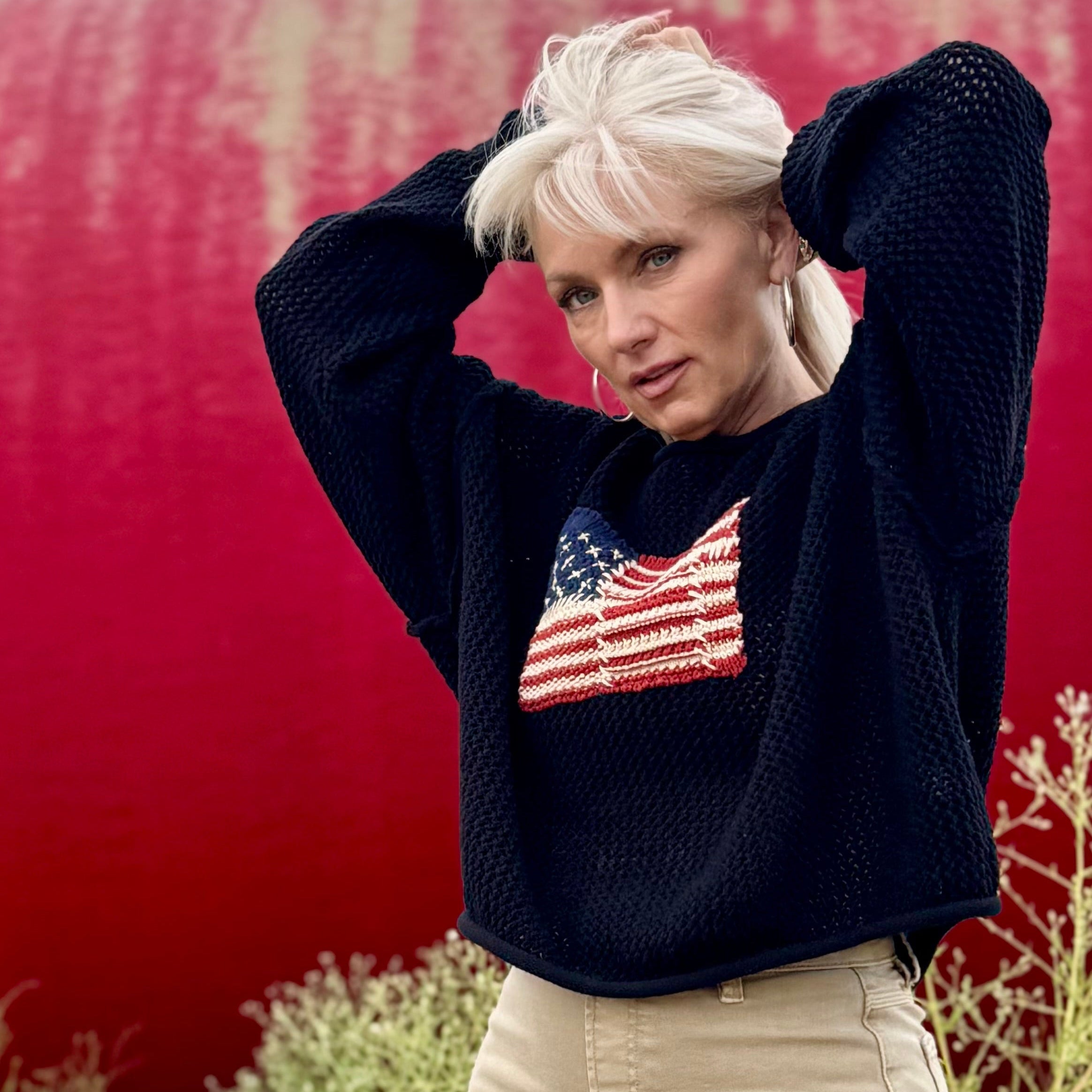 Liberty Flag Cotton Sweater