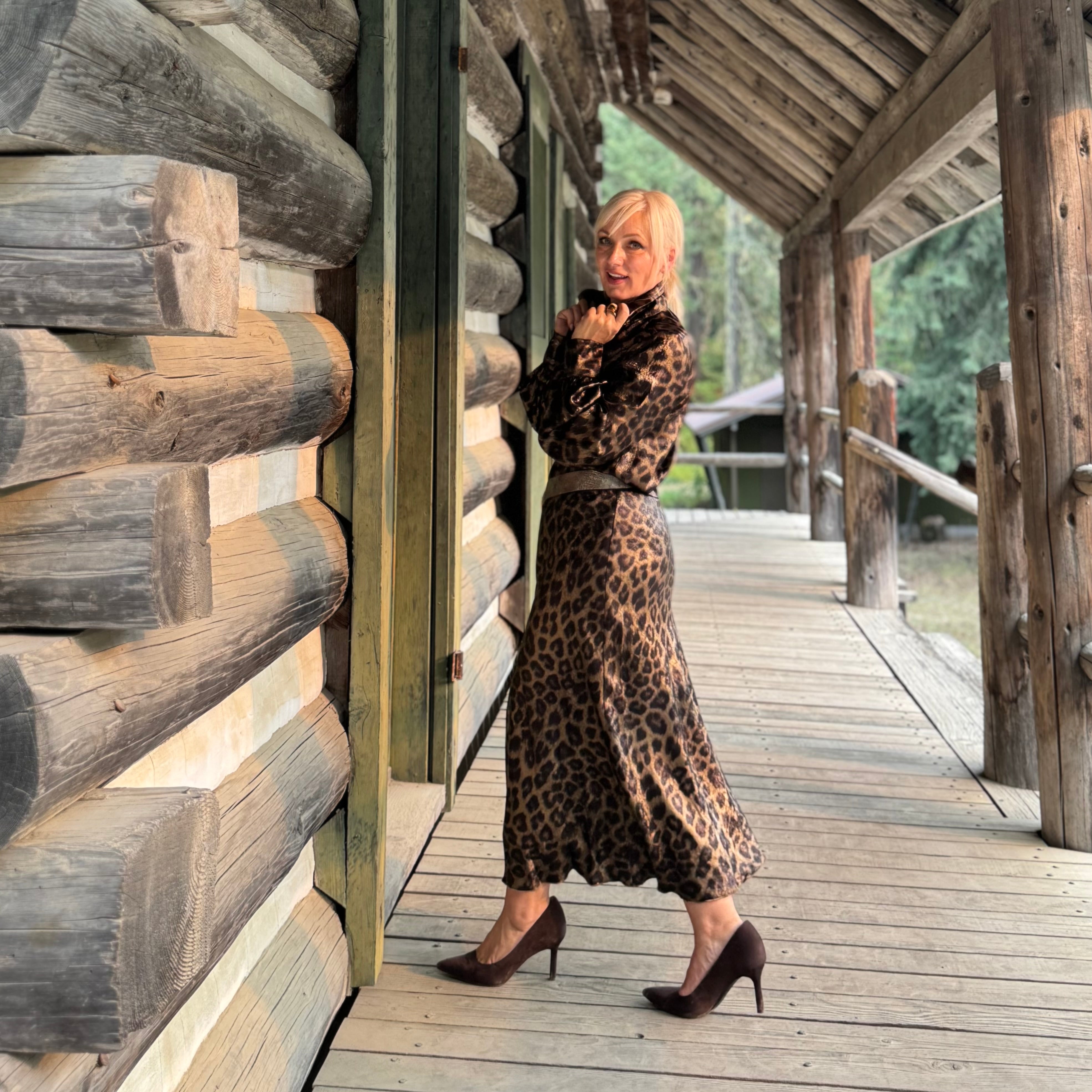 Wildwood Leopard Bias Cut Skirt