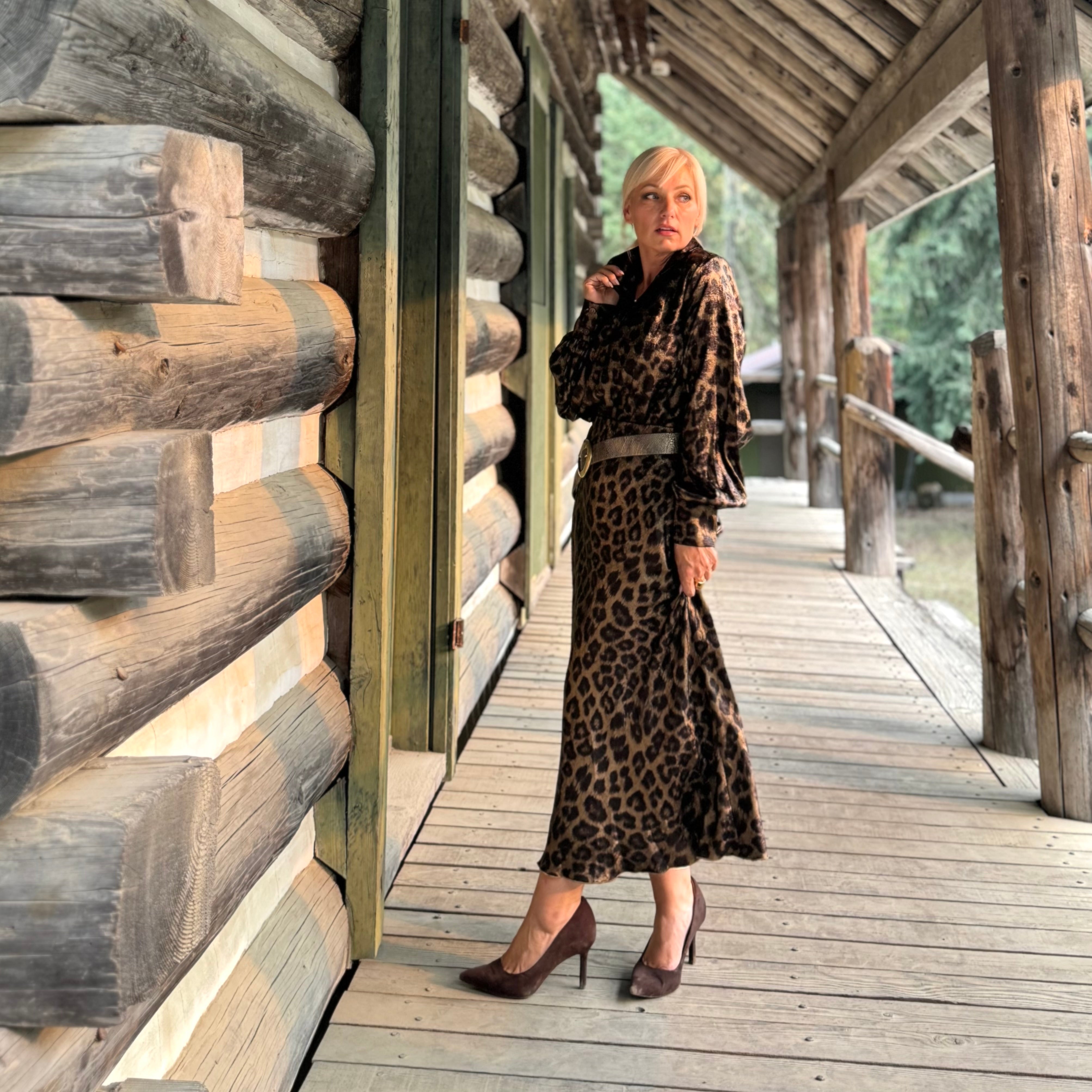 Wildwood Leopard Bias Cut Skirt