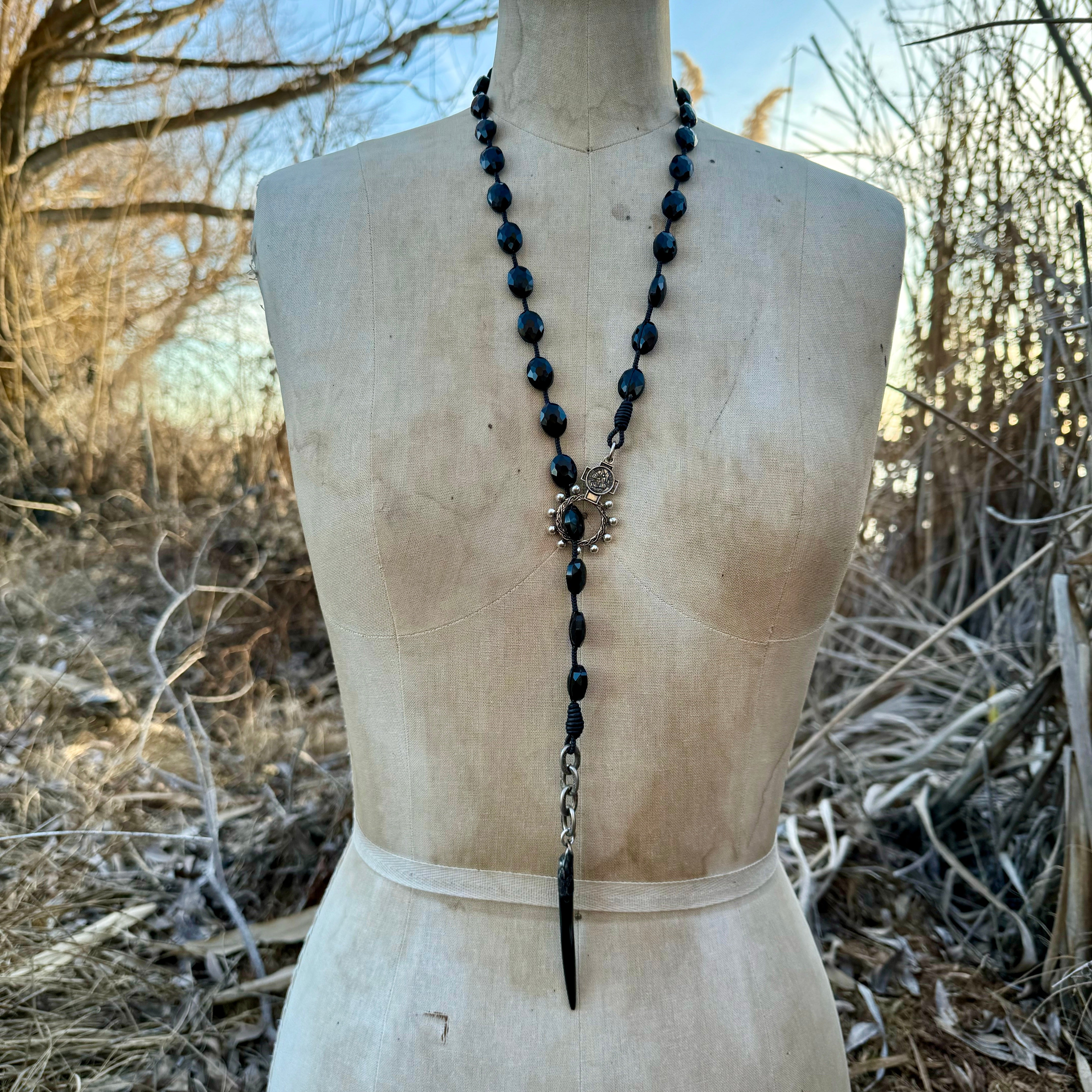 Paula Carvalho Onyx Lariat Necklace