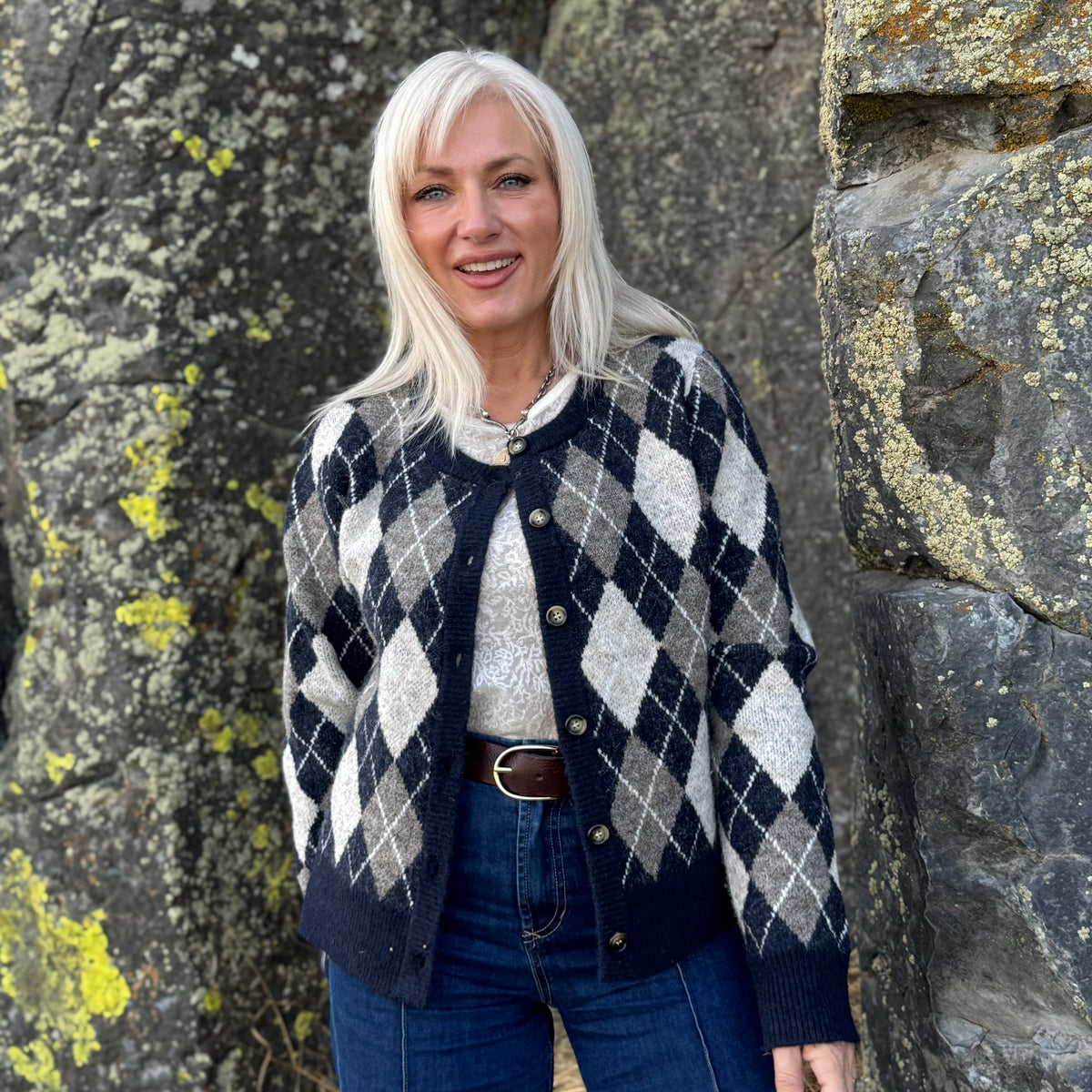 The Oxford Argyle Cardigan Navy