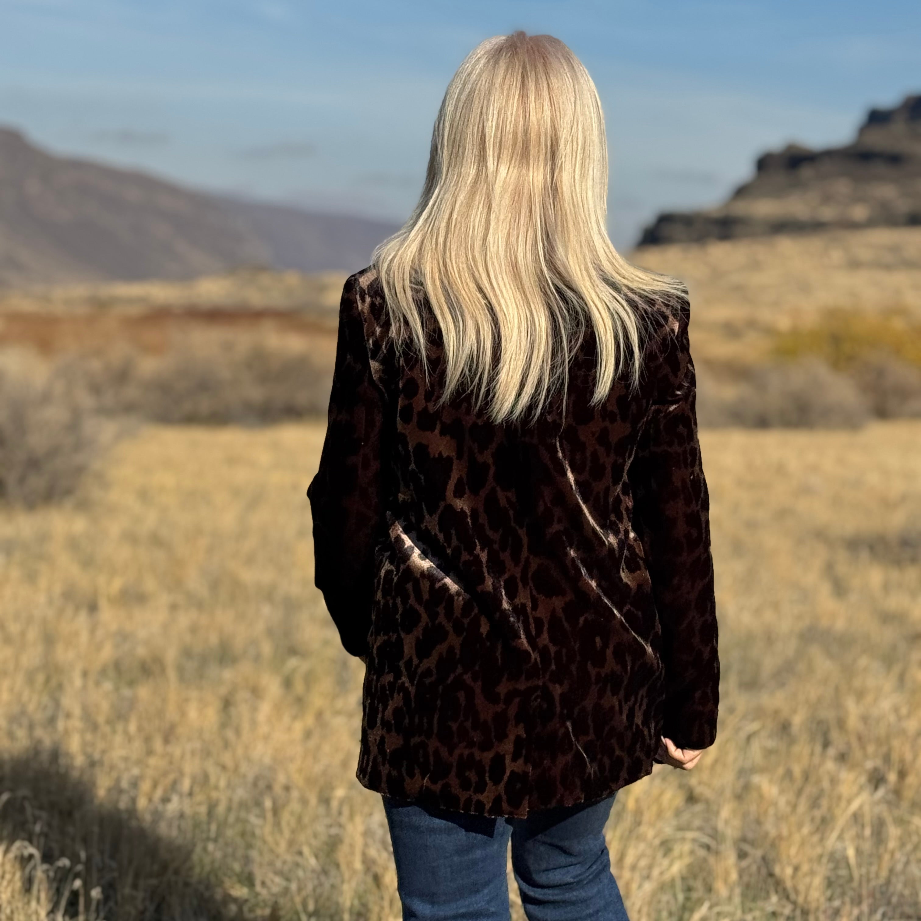 Savanna Velvet Leopard Blazer