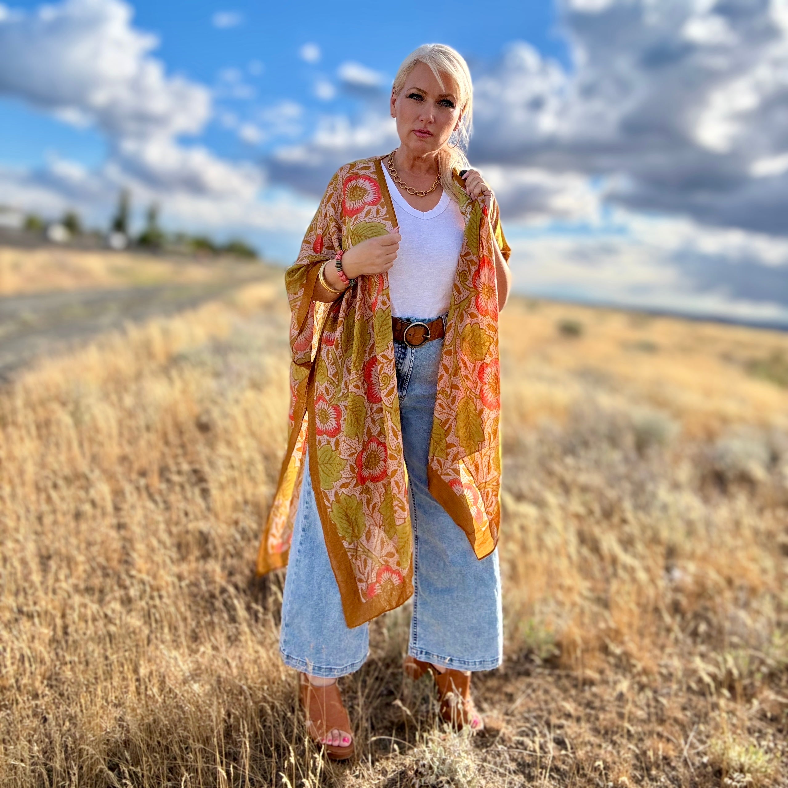 Retro Floral Kimono
