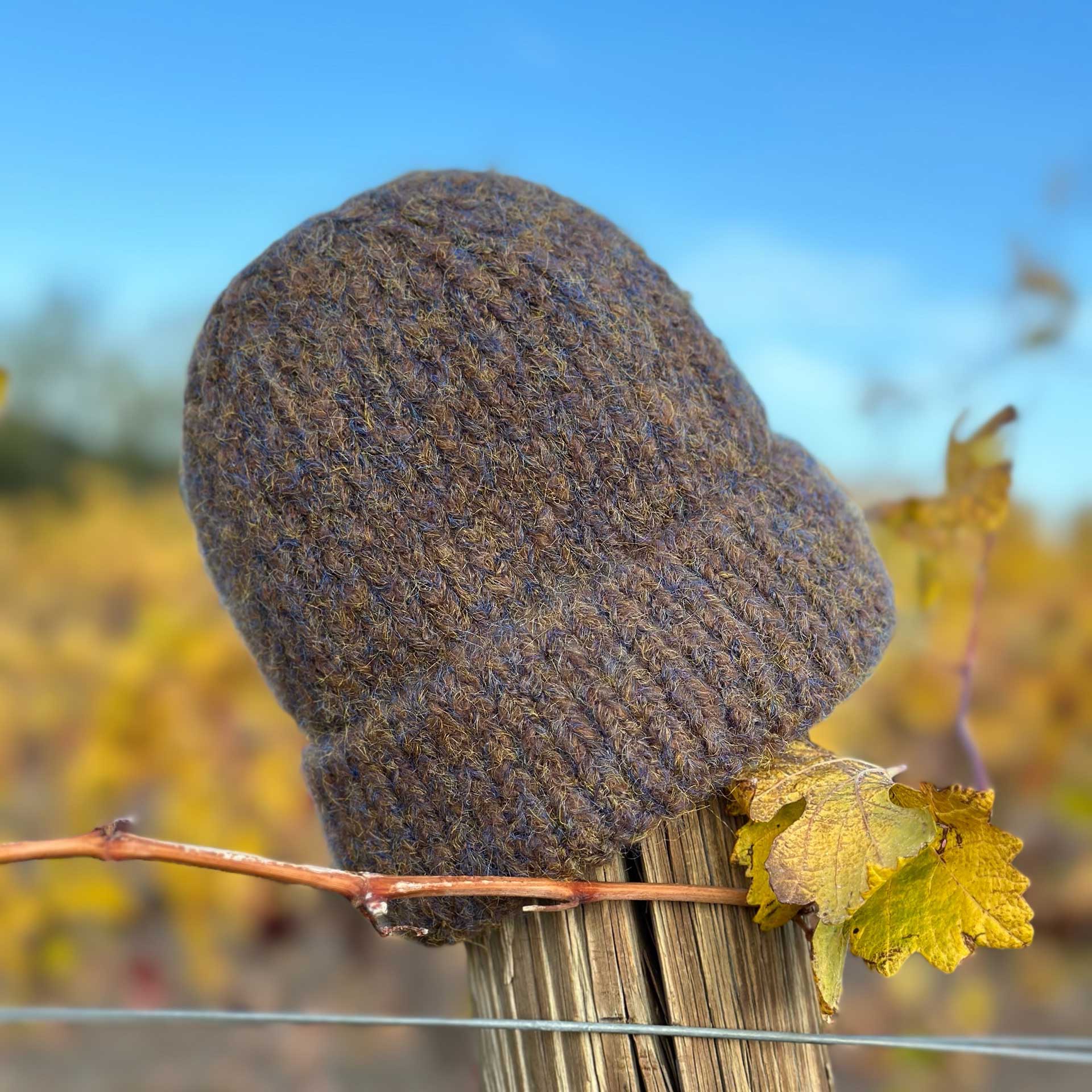 Aspen Knit Beanie (Brown Blue)