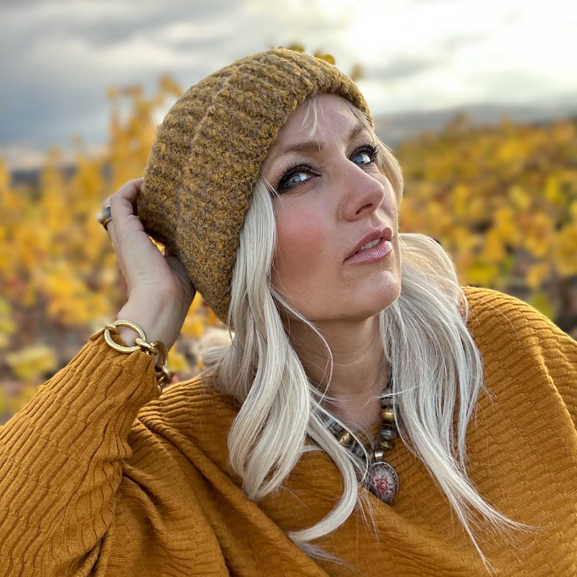 Aspen Knit Beanie (Marigold)