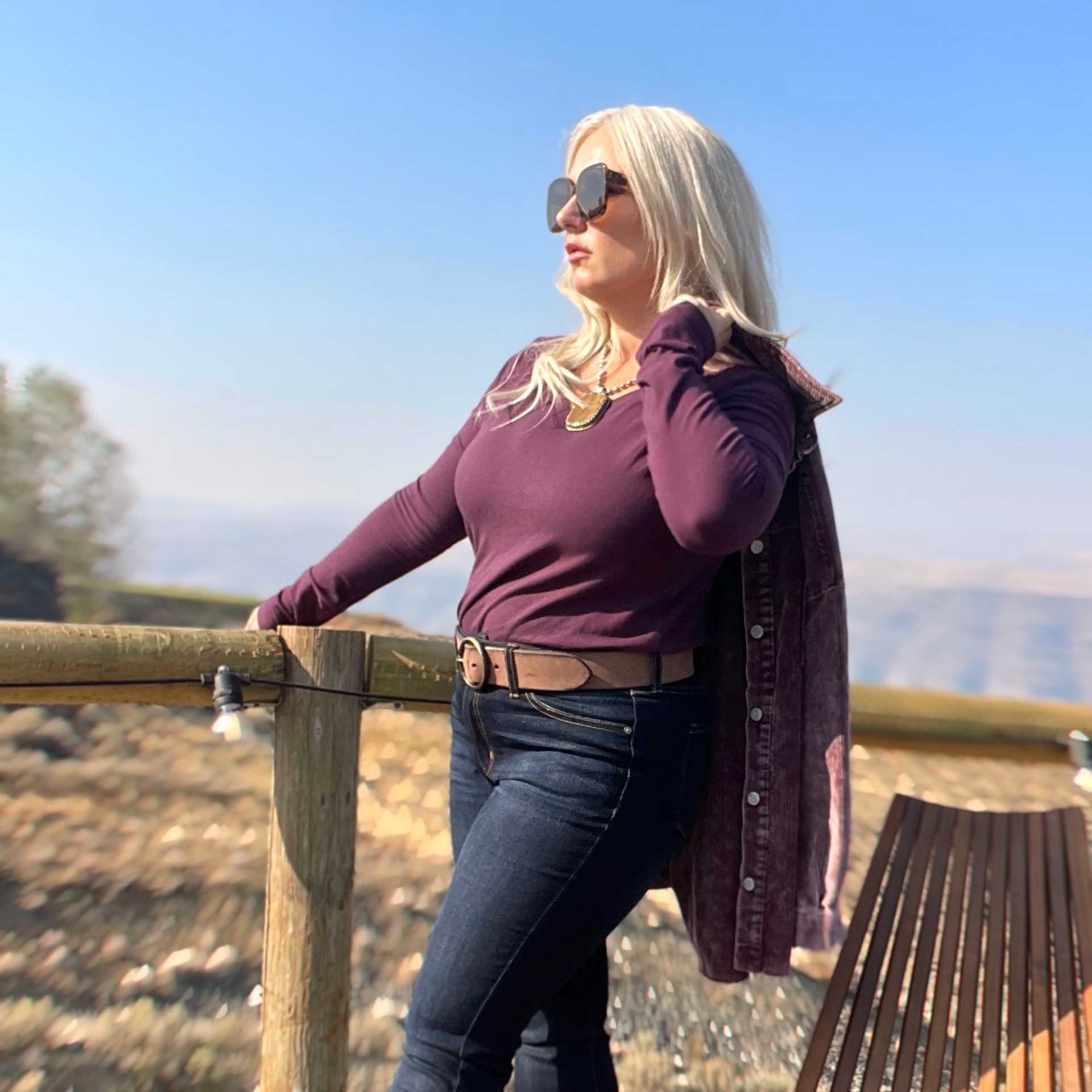 Back To Basics Tee (Plumb)