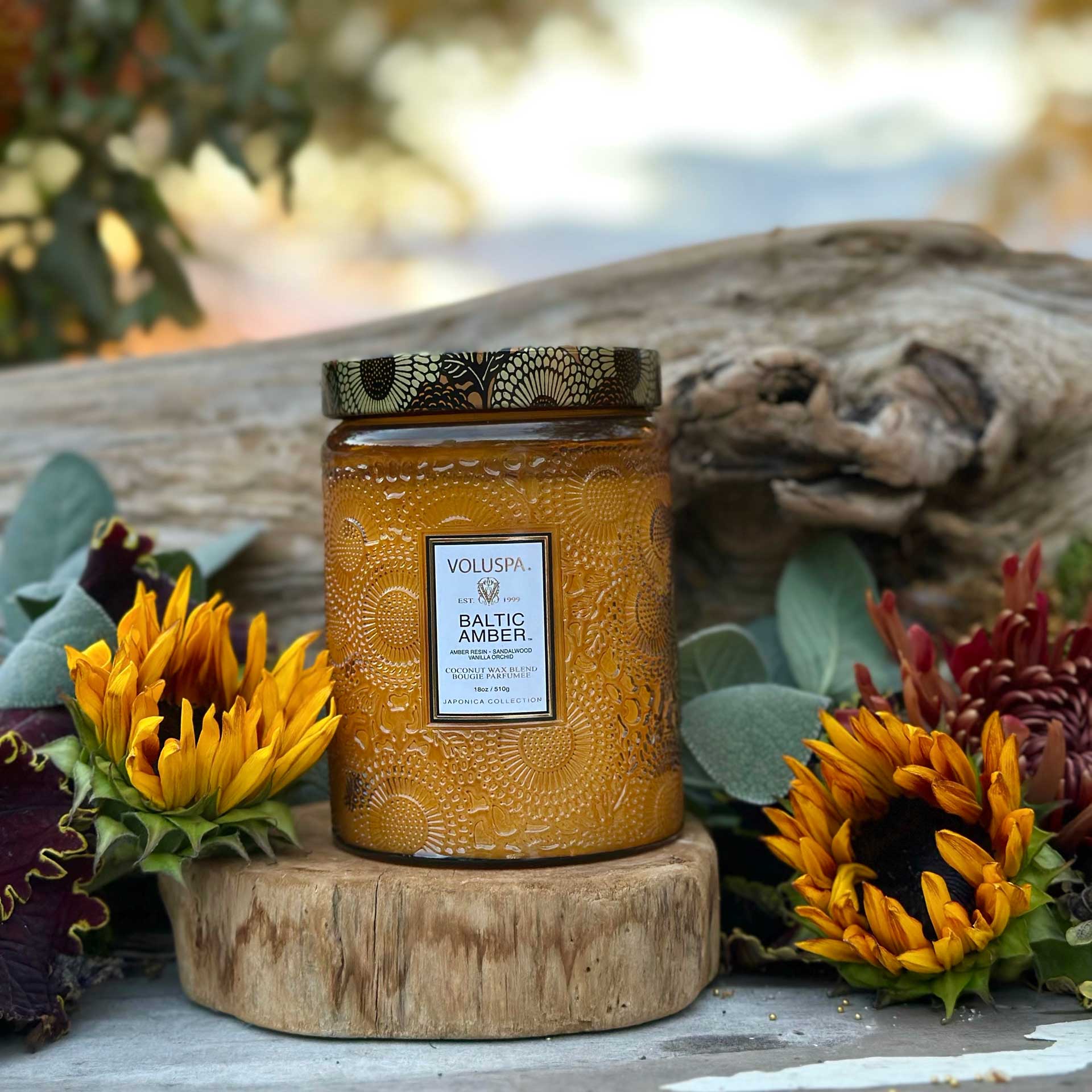 Baltic Amber Large Glass Candle