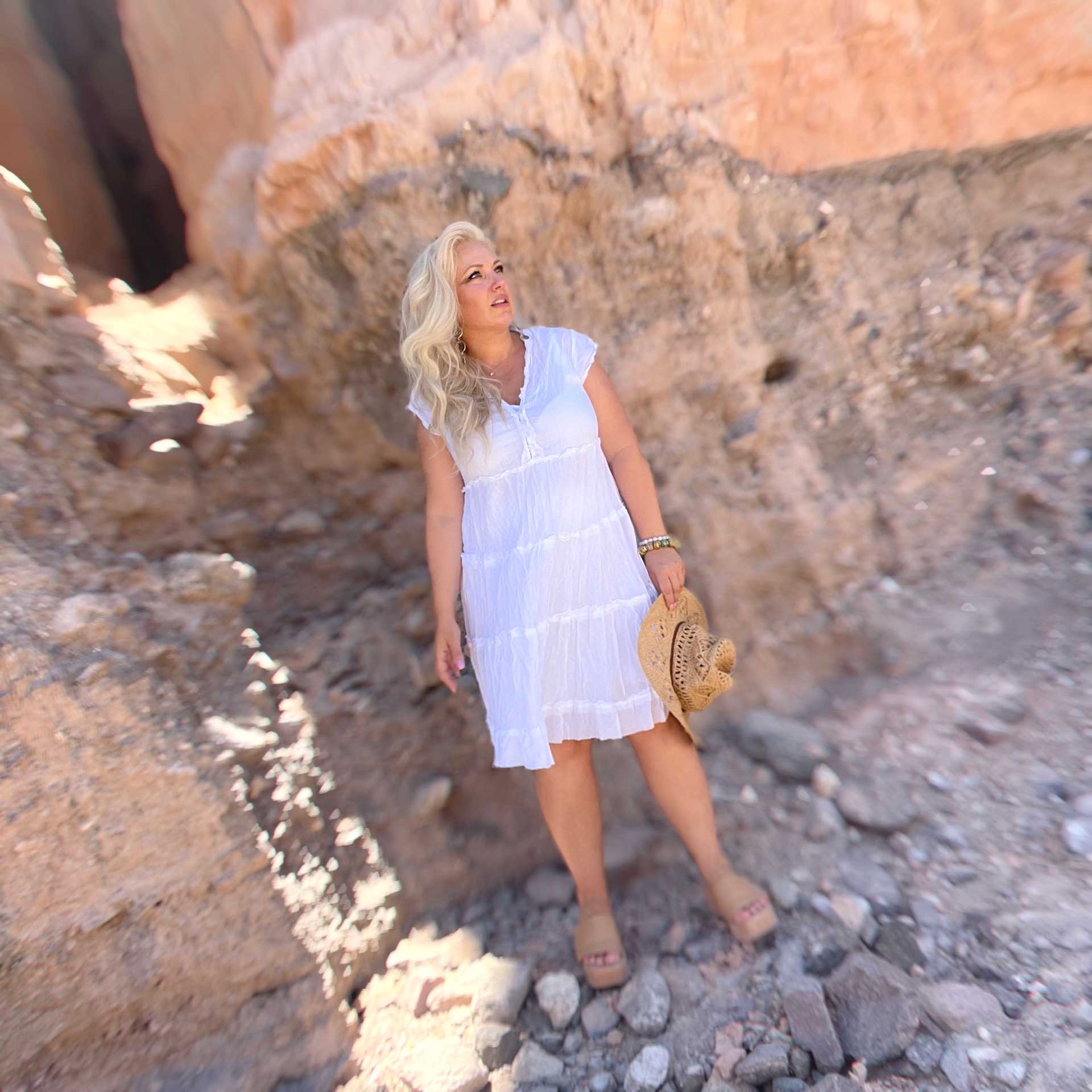 Benita Tiered Dress (White)