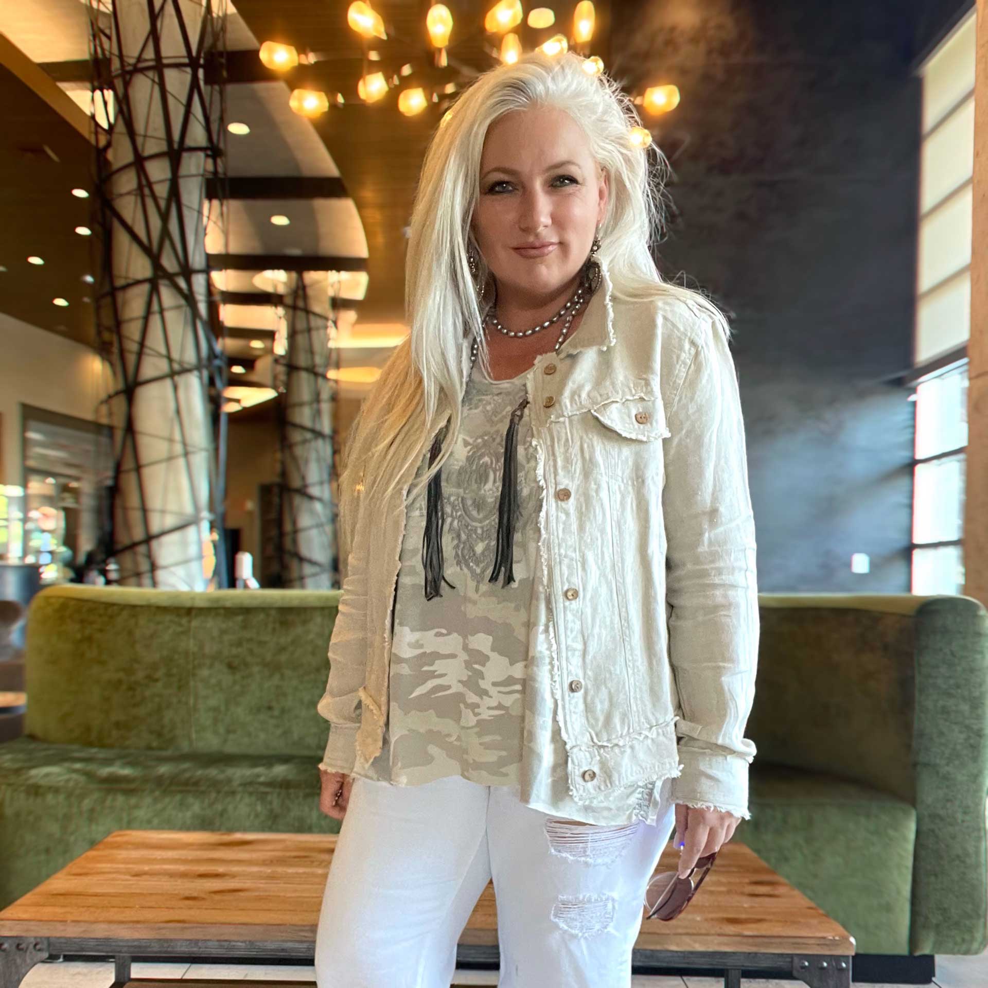 Bernadette Linen Jacket (Flax)