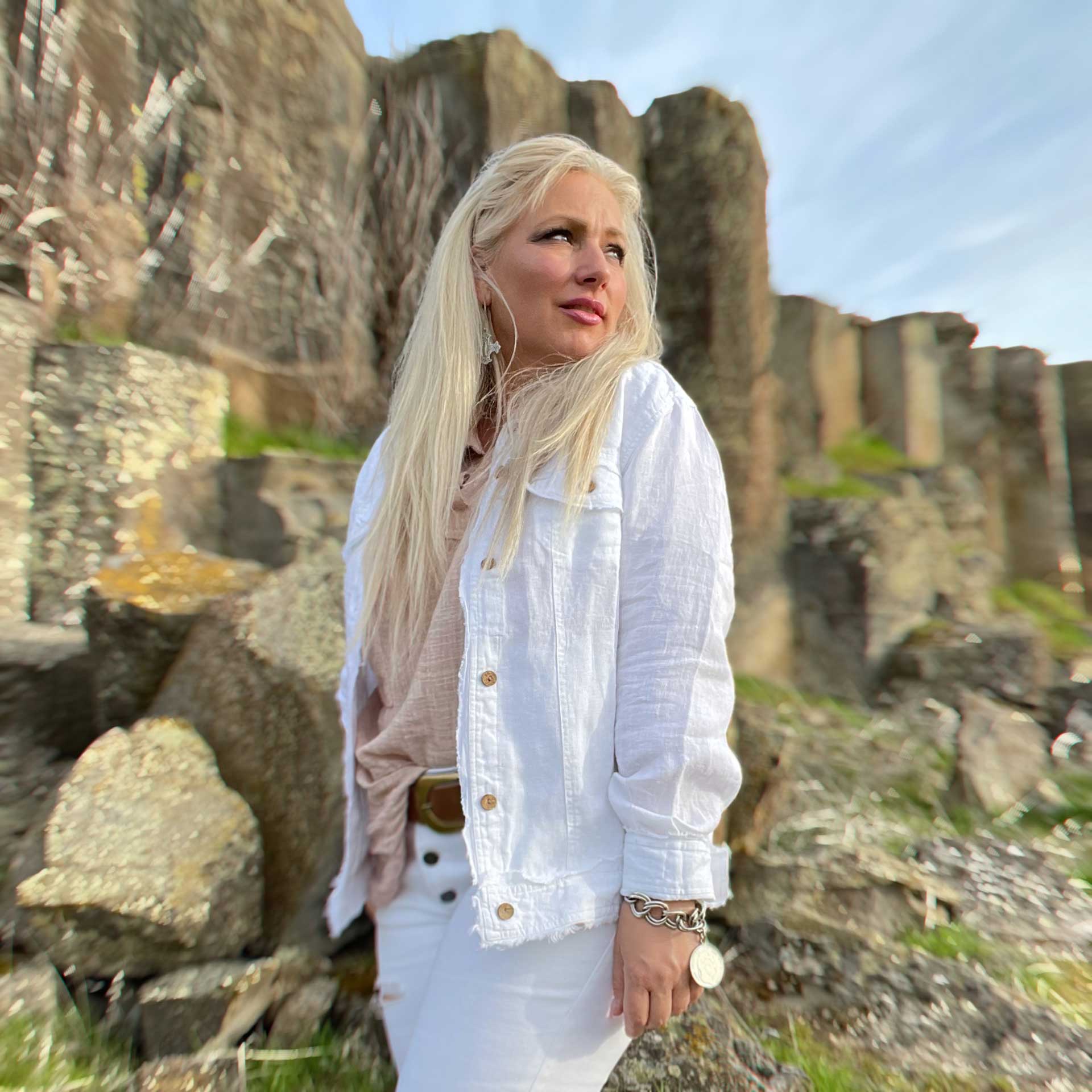 Bernadette Linen Jacket (White)